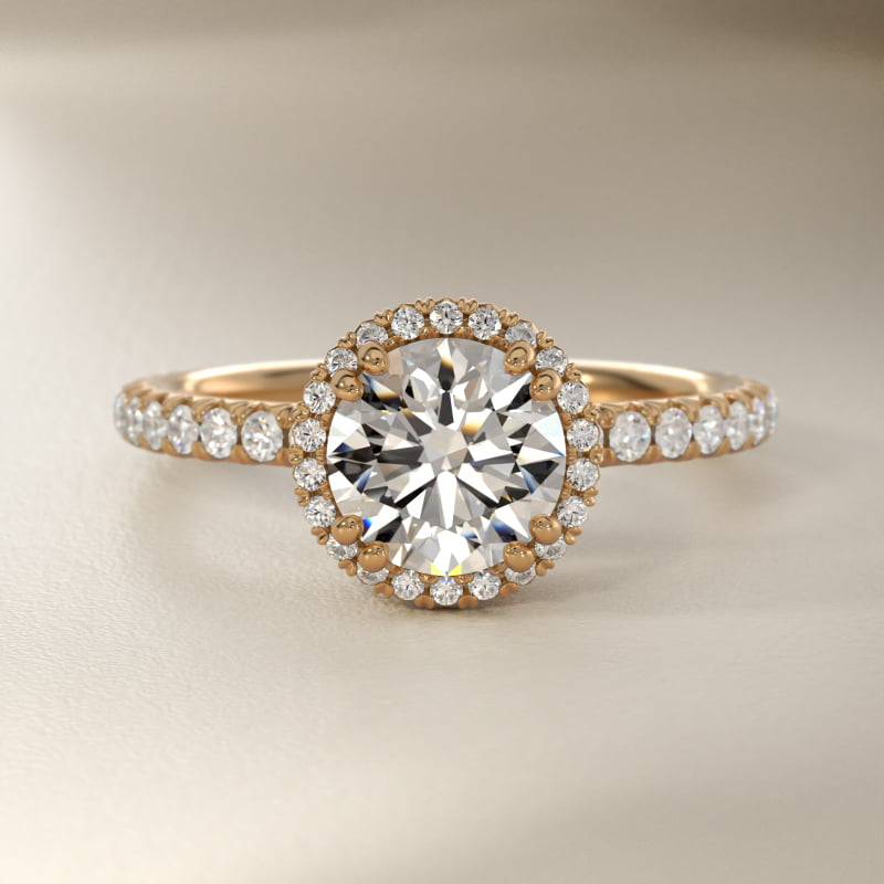 Blue Nile Studio Heiress Halo Diamond Engagement Ring in 18k Yellow Gold