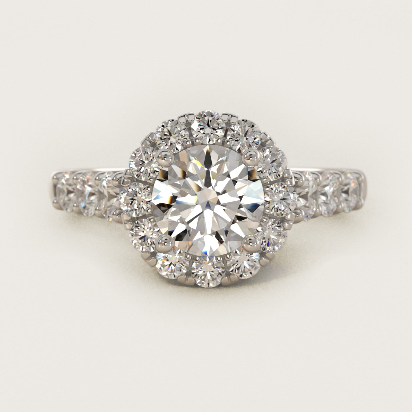 Royal Halo Platinum Engagement Ring