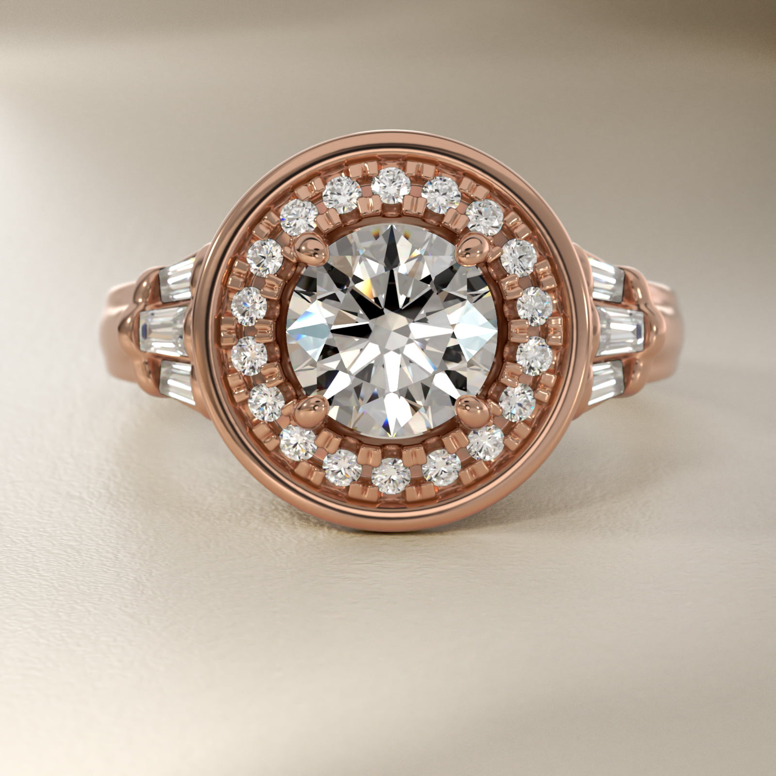 ZAC ZAC POSEN Square Halo Diamond Engagement Ring in 14k Rose Gold