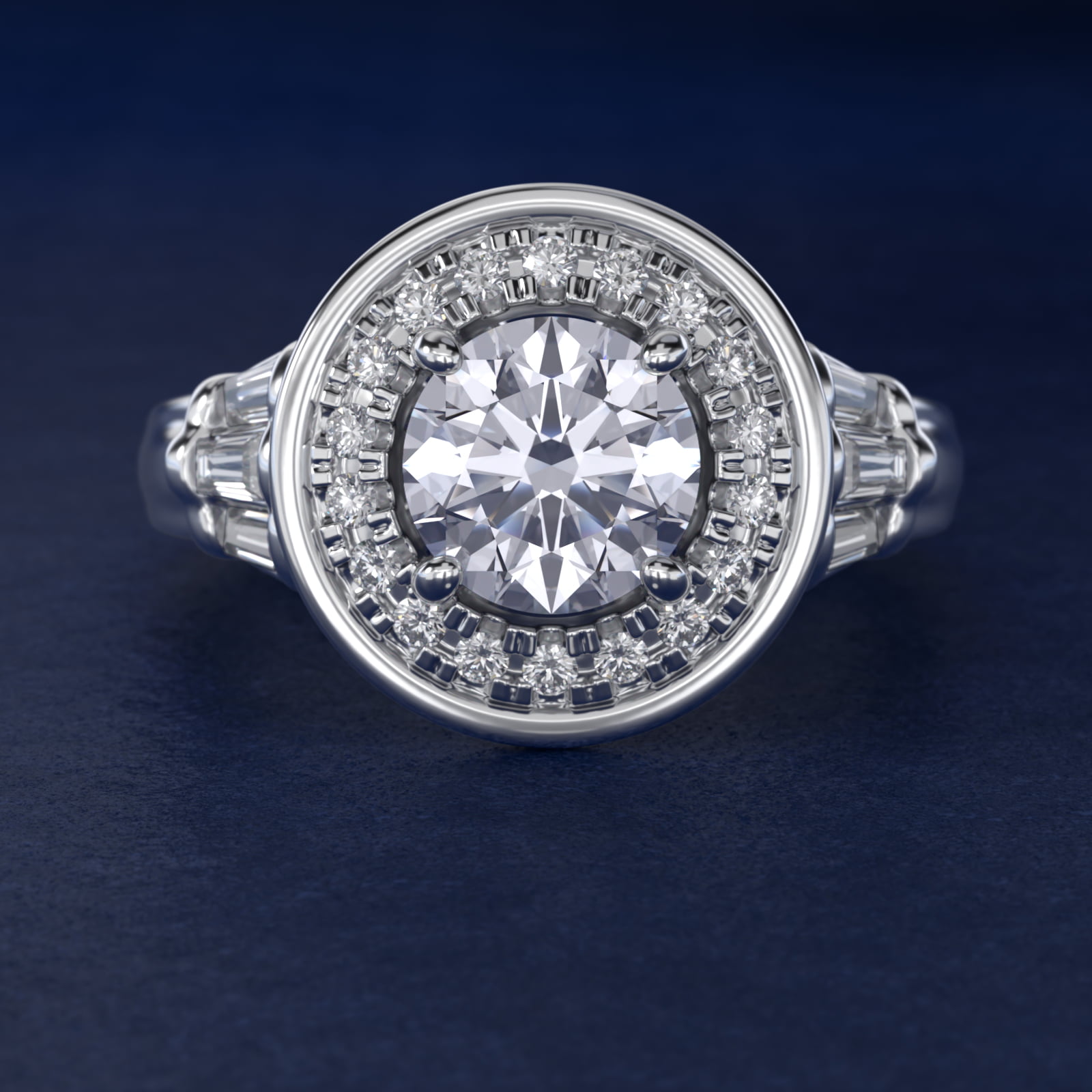 ZAC ZAC POSEN Square Halo Diamond Engagement Ring in 14k White Gold