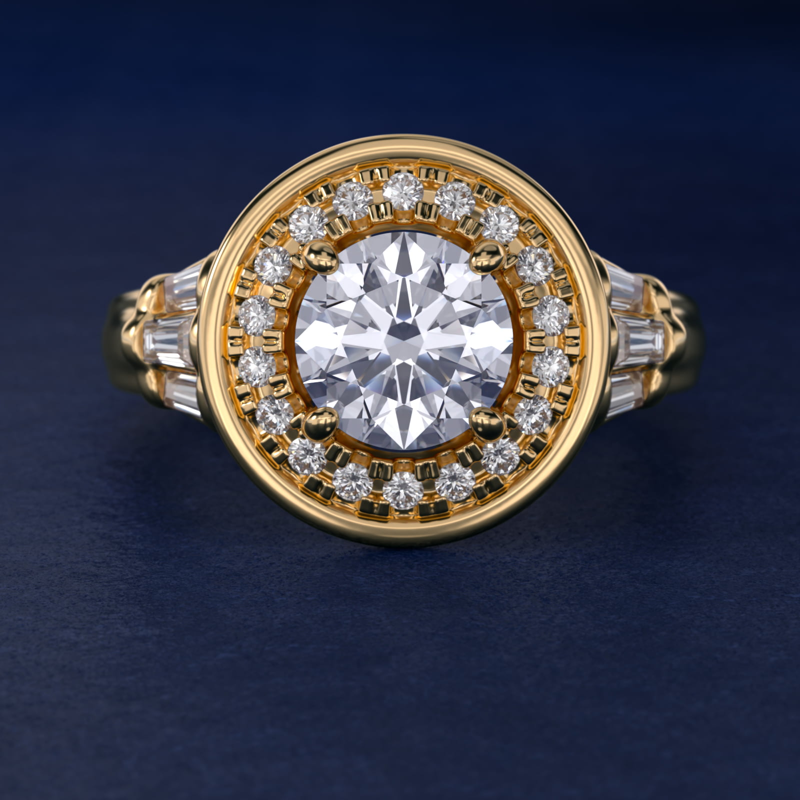 ZAC ZAC POSEN Square Halo Diamond Engagement Ring in 14K Yellow Gold