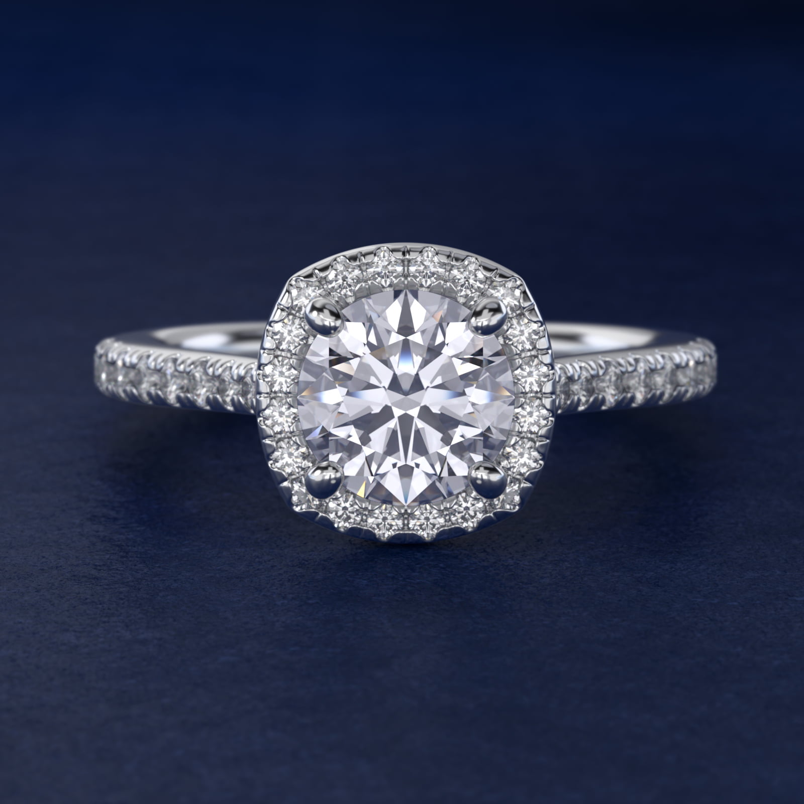 Halo Diamond Bridge Engagement Ring in 14k White Gold (1/3 ct. tw.)