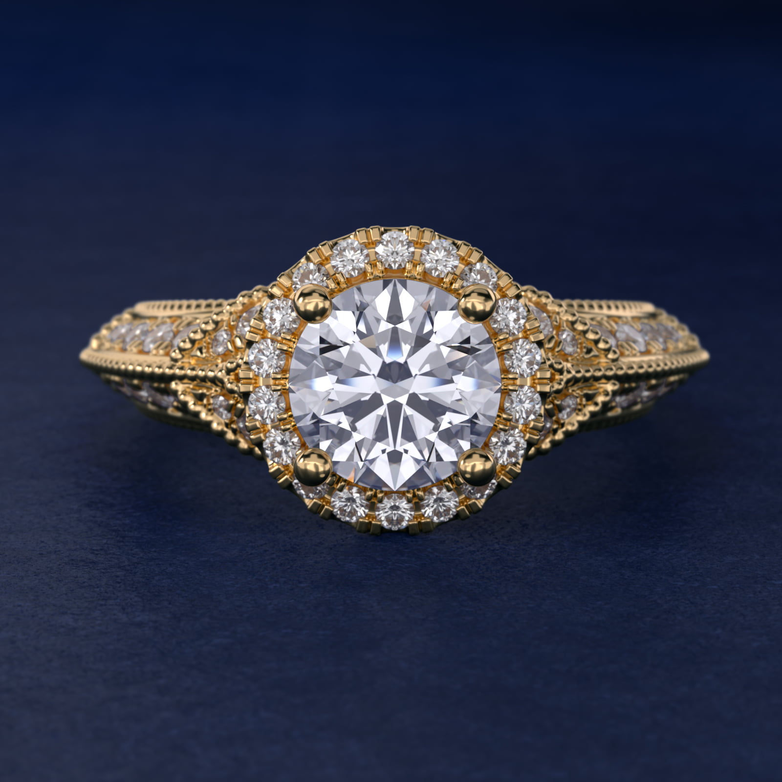 ZAC ZAC POSEN Vintage Inspired Halo Diamond Engagement Ring in 14K Yellow Gold