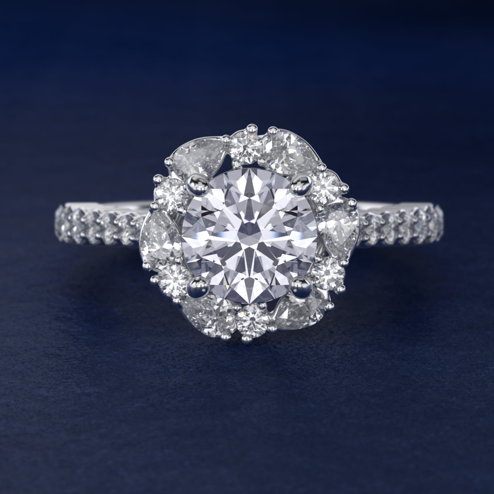 The Ritz Round Halo Diamond Engagement Ring in 18k White Gold (3/8 ct. tw.)