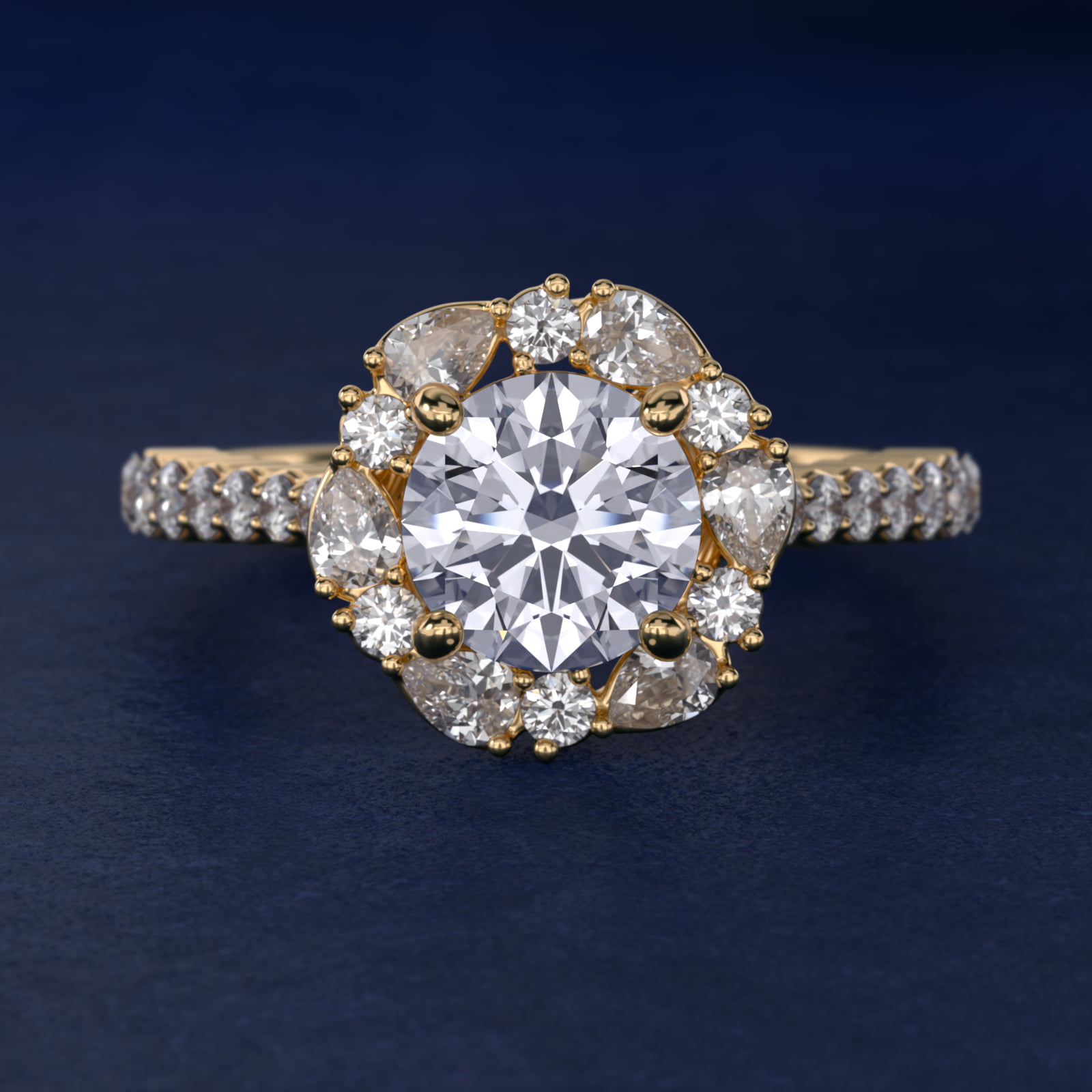 The Ritz Round Halo Diamond Engagement Ring in 14K Yellow Gold (3/8 ct. tw.)