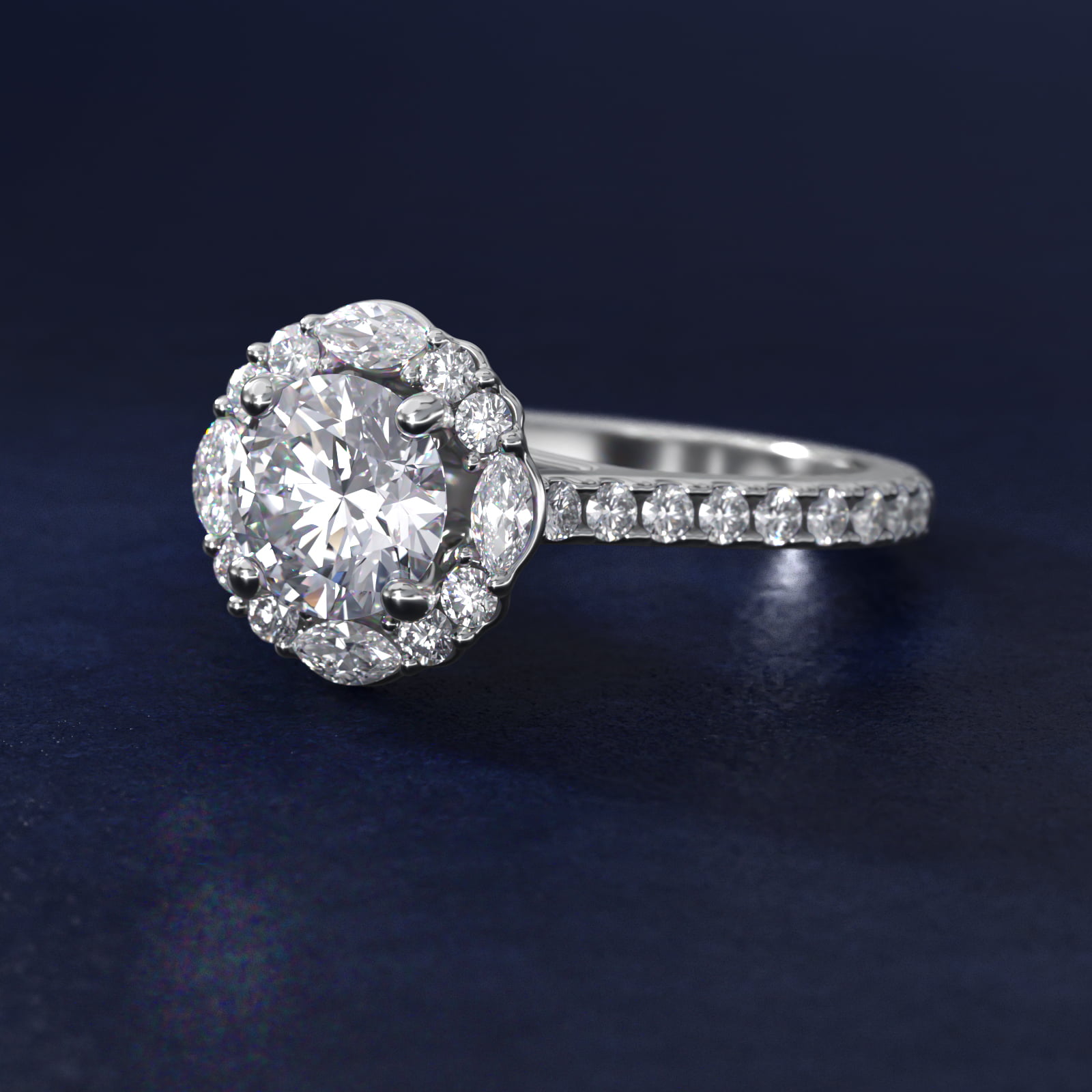 The Ritz Oval Halo Diamond Engagement Ring in 18k White Gold (1/2 ct. tw.)