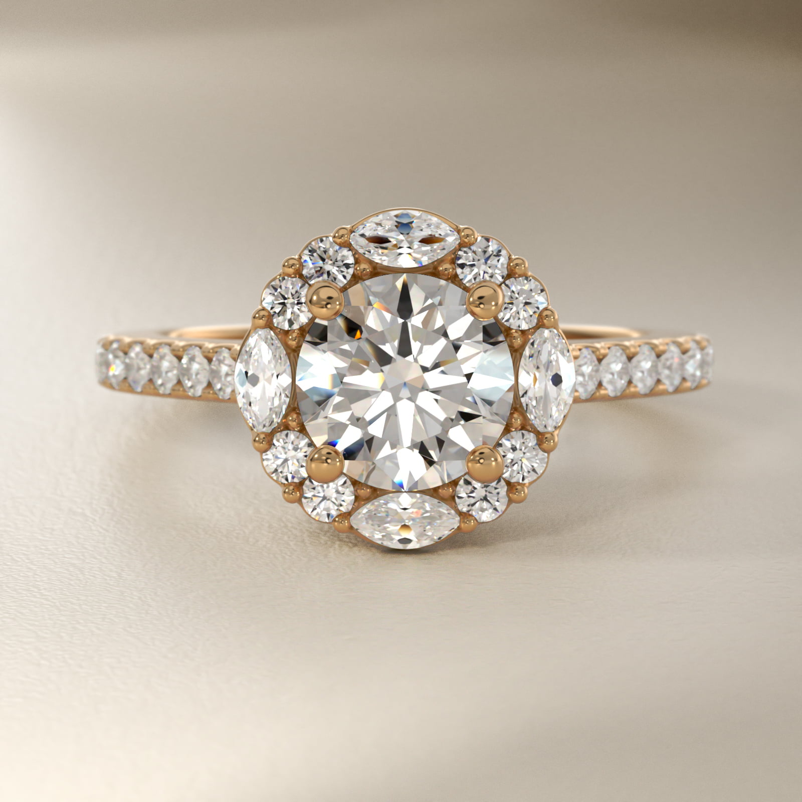 The Ritz Oval Halo Diamond Engagement Ring in 18k Yellow Gold (1/2 ct. tw.)
