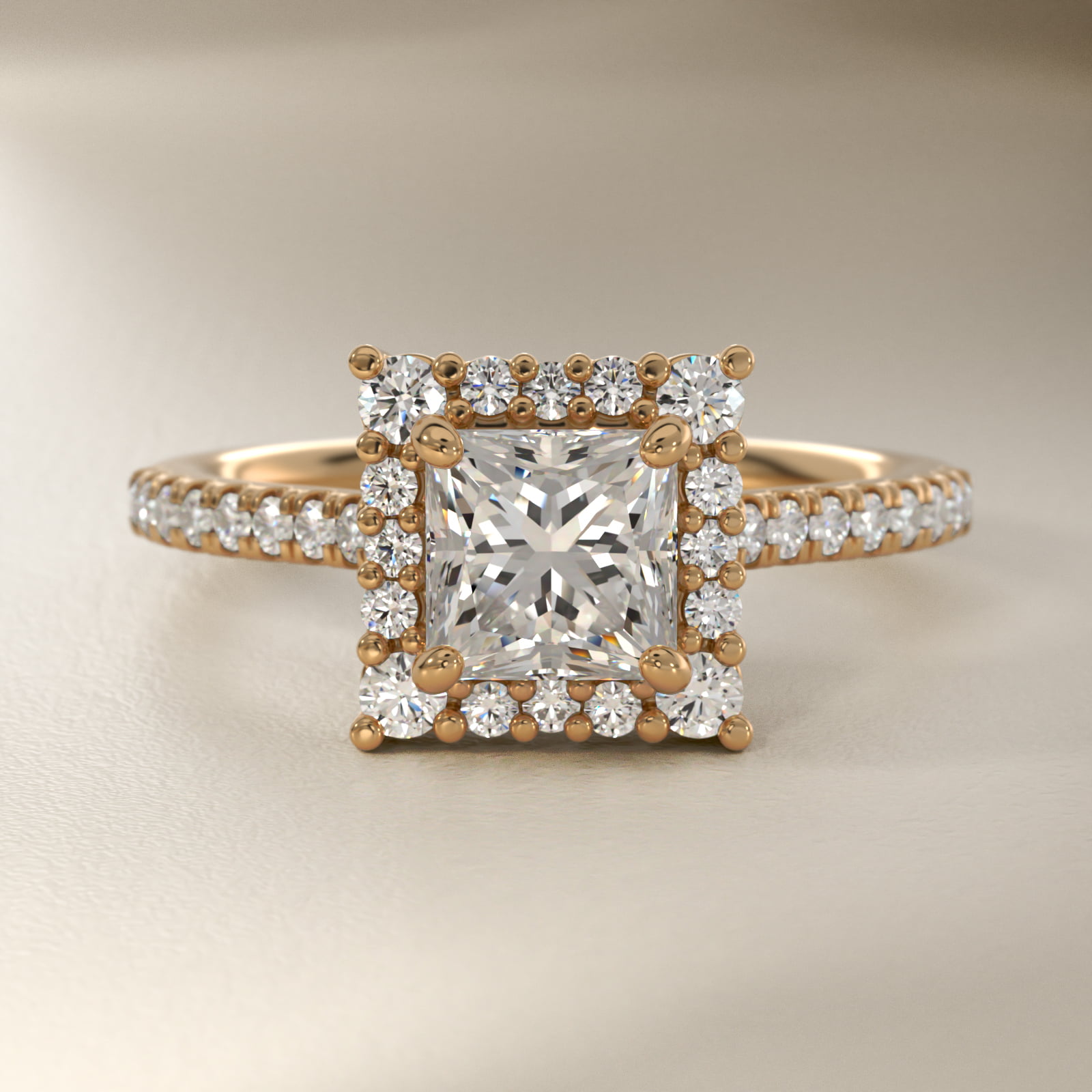 Crescendo Halo Diamond Engagement Ring in 14k Yellow Gold (1/3 ct. tw.)