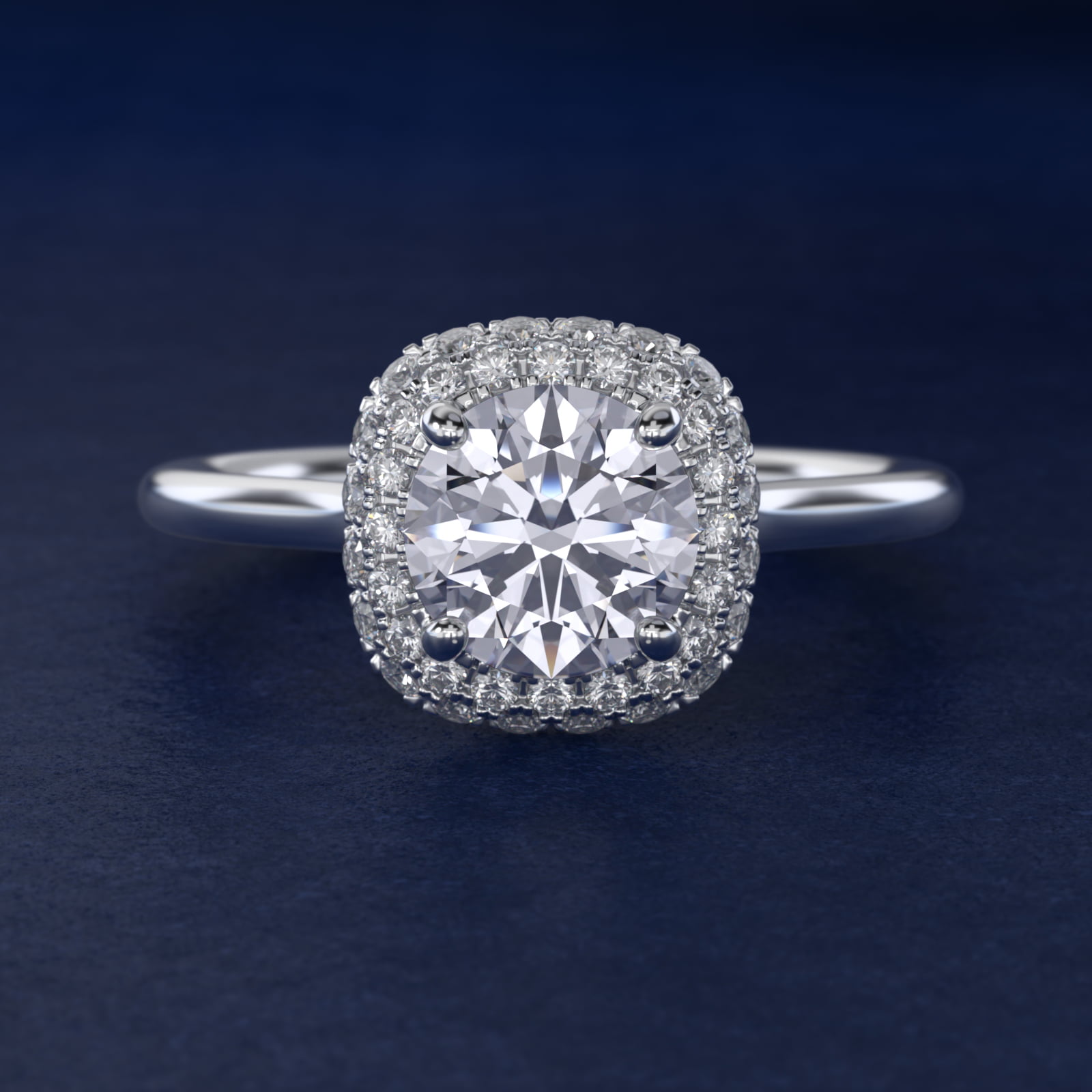 Rollover Halo Diamond Basket Engagement  Ring in 14k White Gold (3/8 ct. tw)