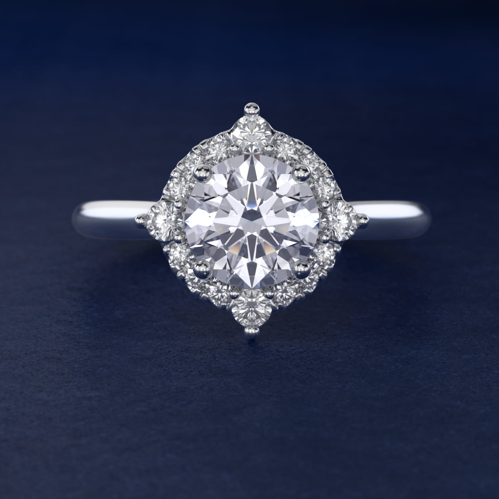 Compass Halo Diamond Engagement Ring in 14k White Gold (1/5 ct. tw.)