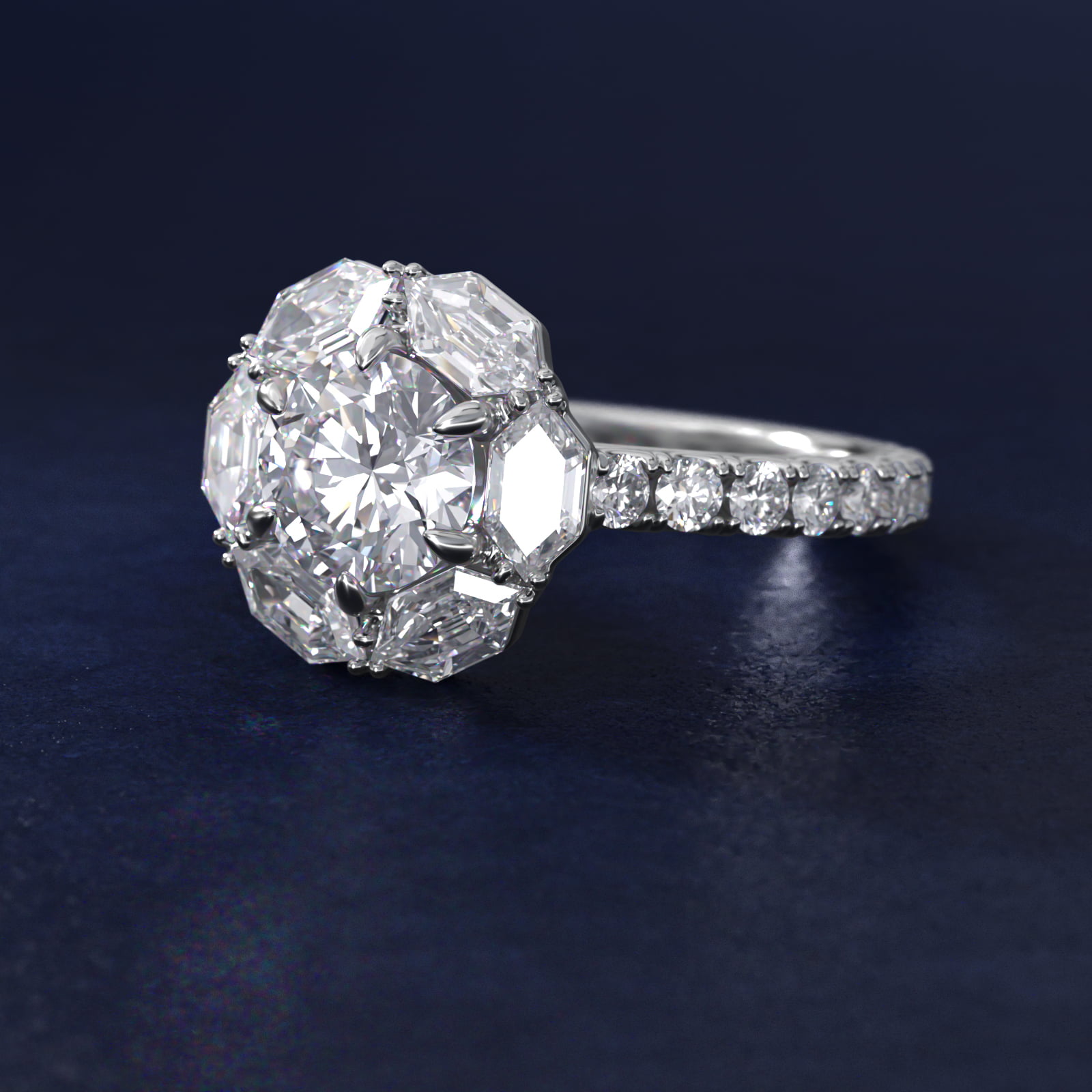 Bella Vaughan Hila Diamond Halo Engagement Ring in 14k White Gold