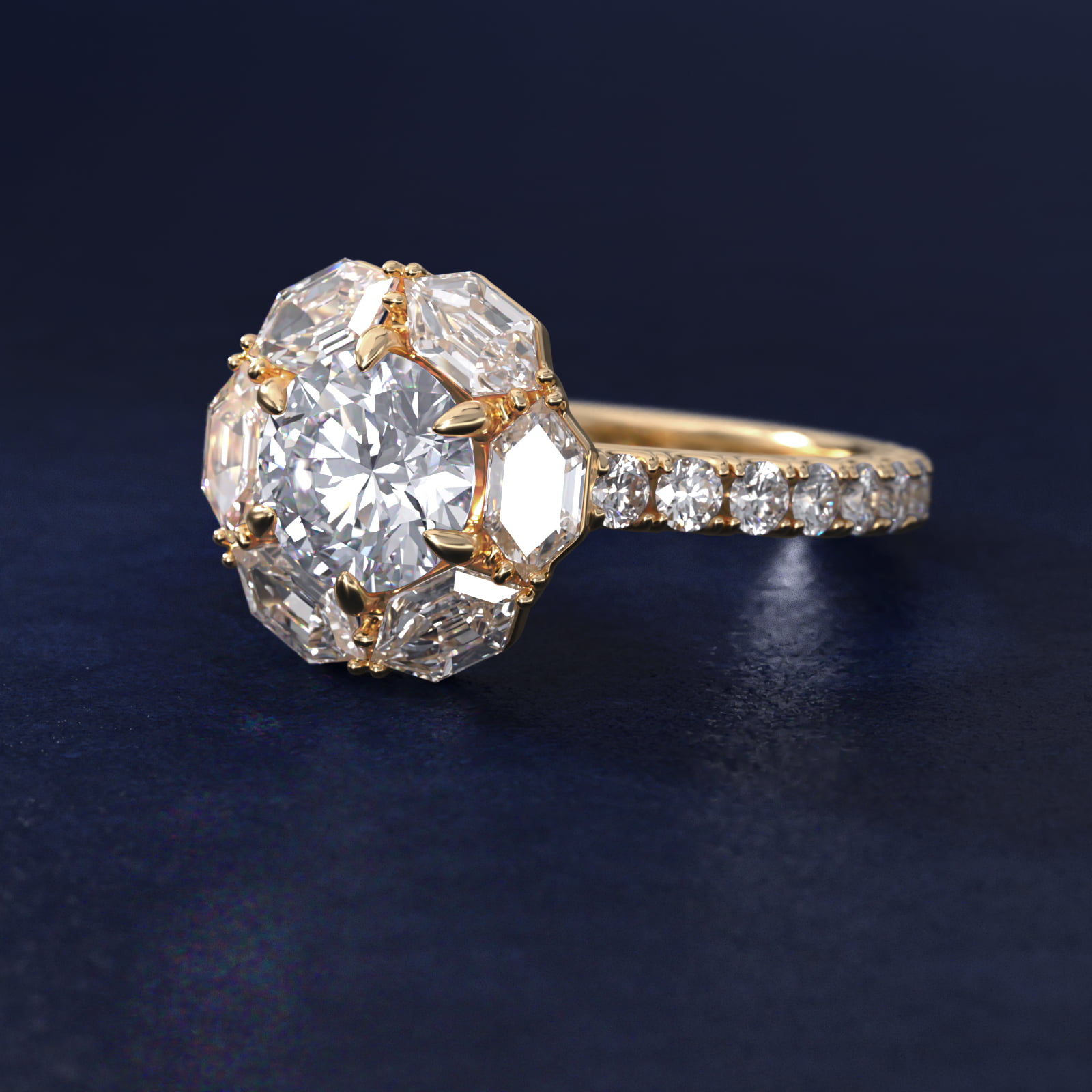 Bella Vaughan Hila Diamond Halo Engagement Ring in 14K Yellow Gold