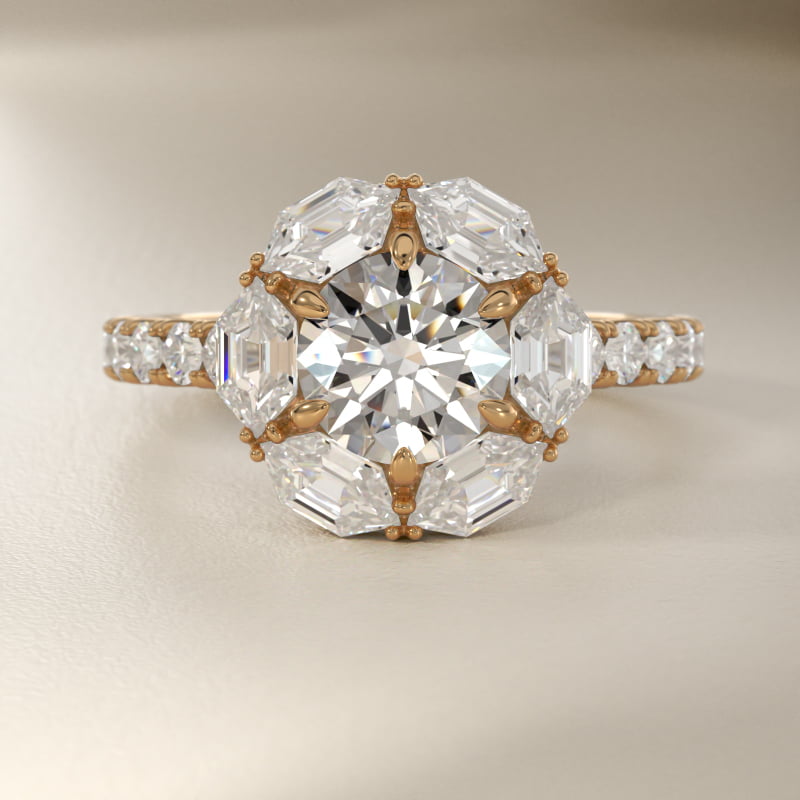 Bella Vaughan Hila Diamond Halo Engagement Ring in 14K Yellow Gold