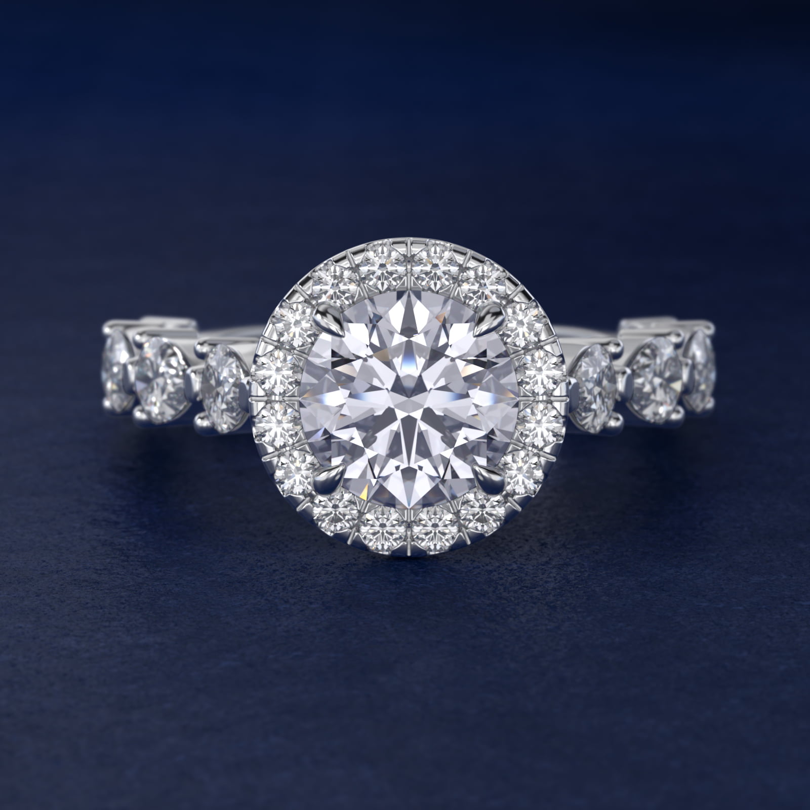 Fancy Pear Halo Engagement Ring in Platinum
