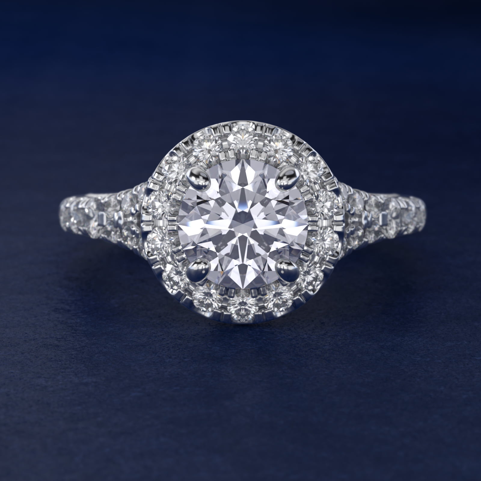 Lace Bridge Split Shank Halo Diamond Engagement Ring in Platinum (3/4 ct. tw.)