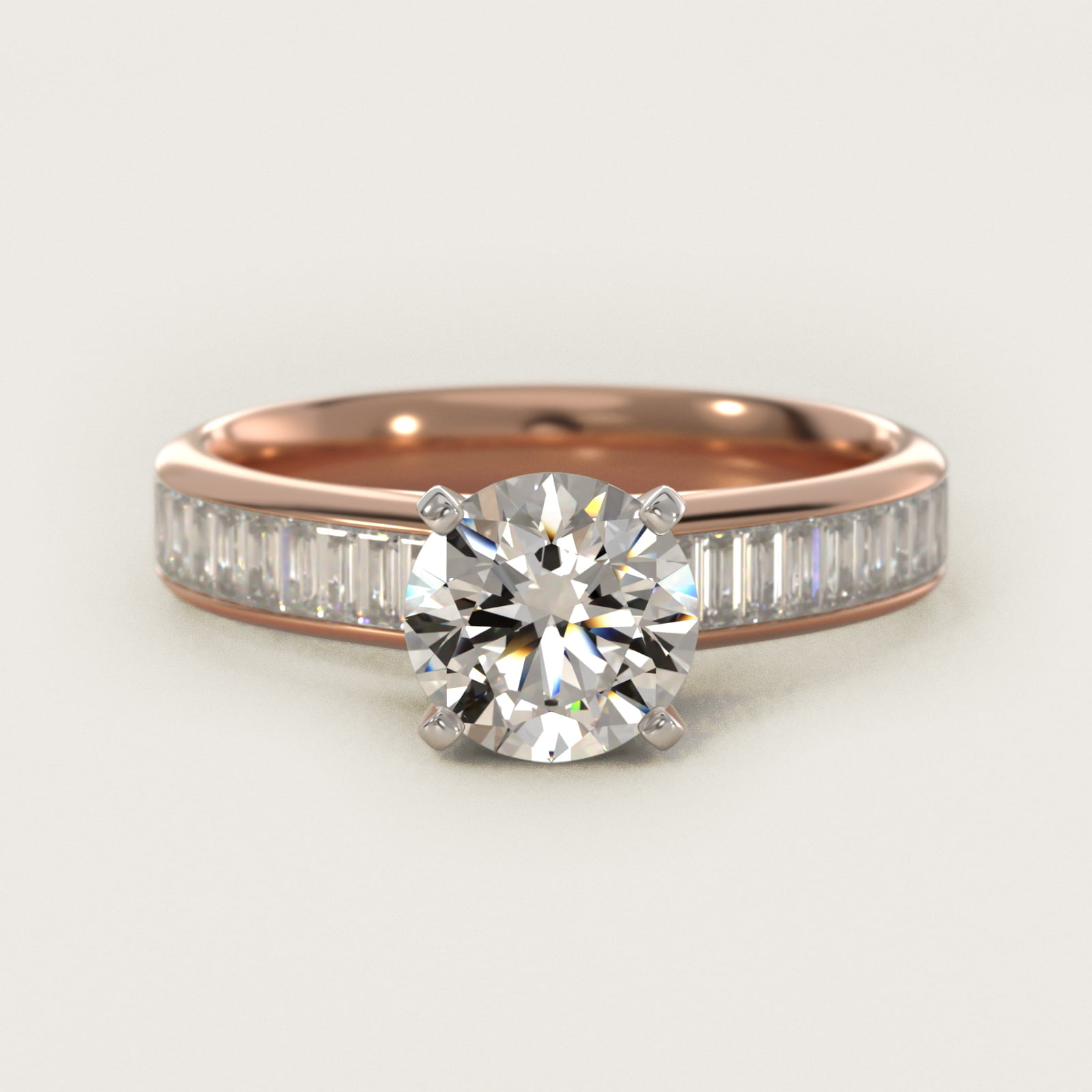 bow tie channel set engagement ring
