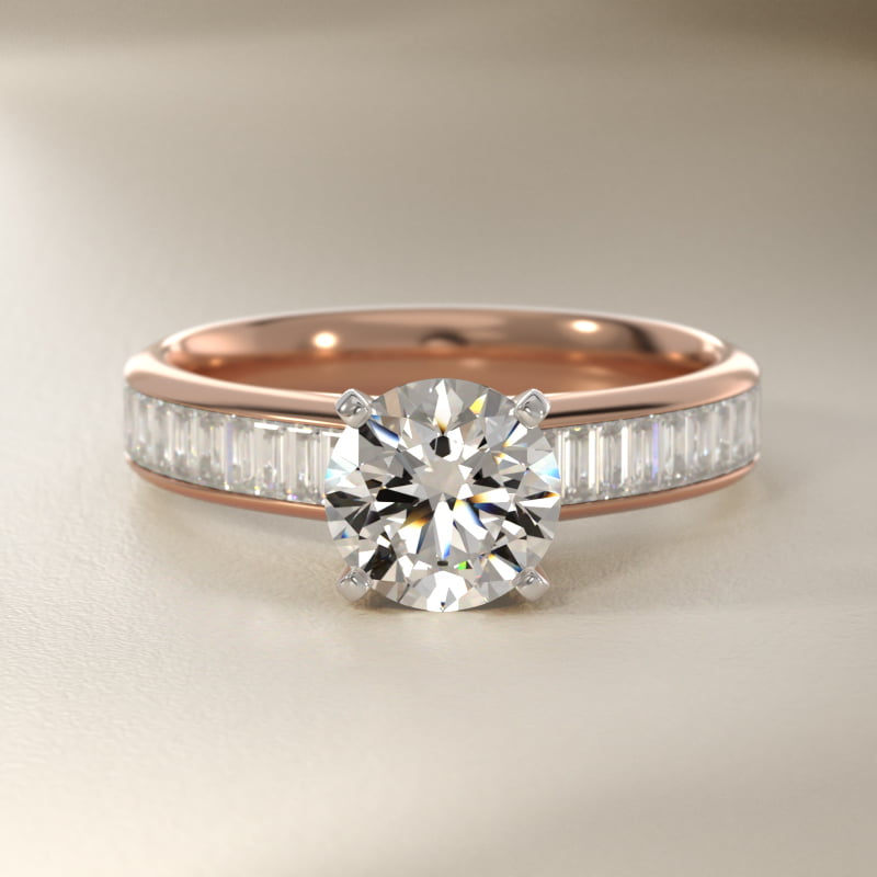Channel Set Baguette Diamond Engagement Ring in 14k Rose Gold (1/2 ct. tw.)