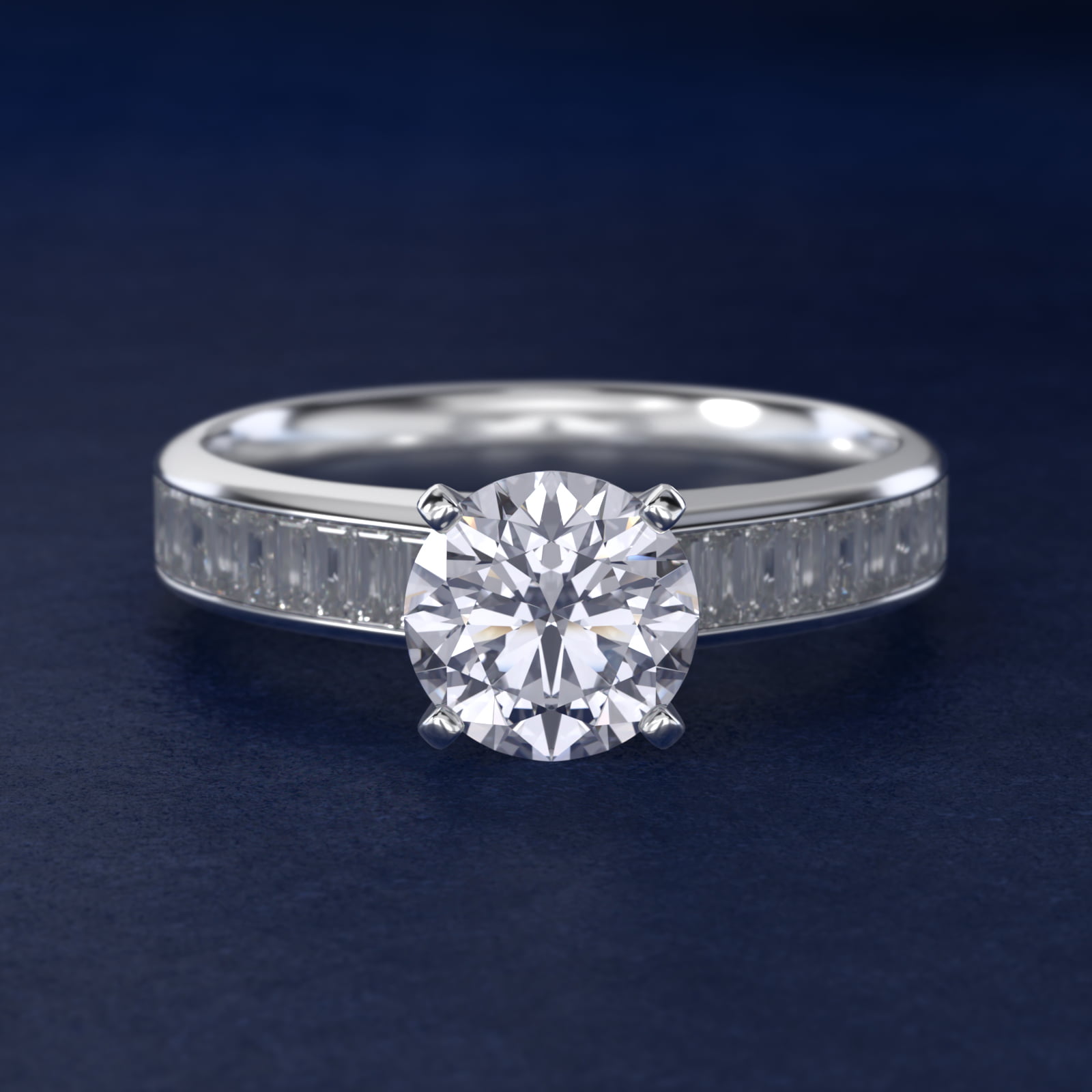 Channel Set Baguette Diamond Engagement Ring in Platinum (1/2 ct. tw.)