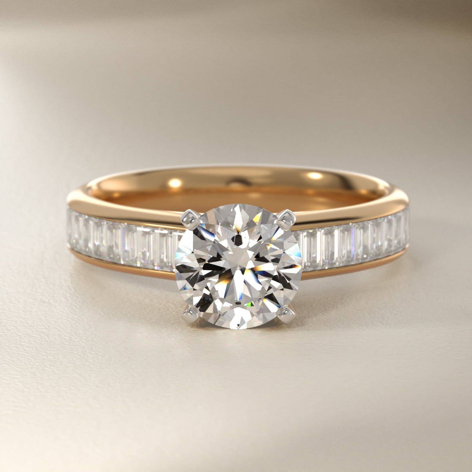 Channel Set Baguette Diamond Engagement Ring in 14k Yellow Gold (1/2 ct. tw.)