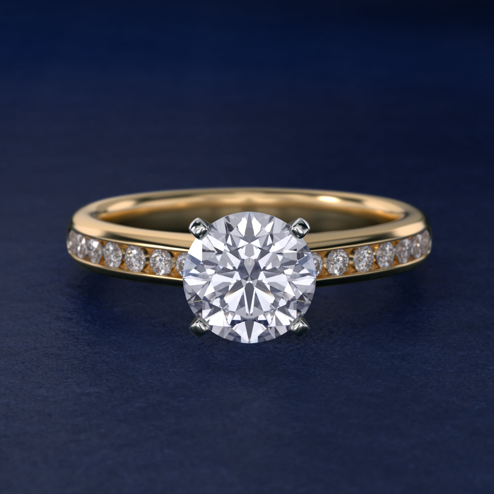 Channel Set Round Diamond Engagement Ring in 14k Yellow Gold (1/4 ct. tw.)