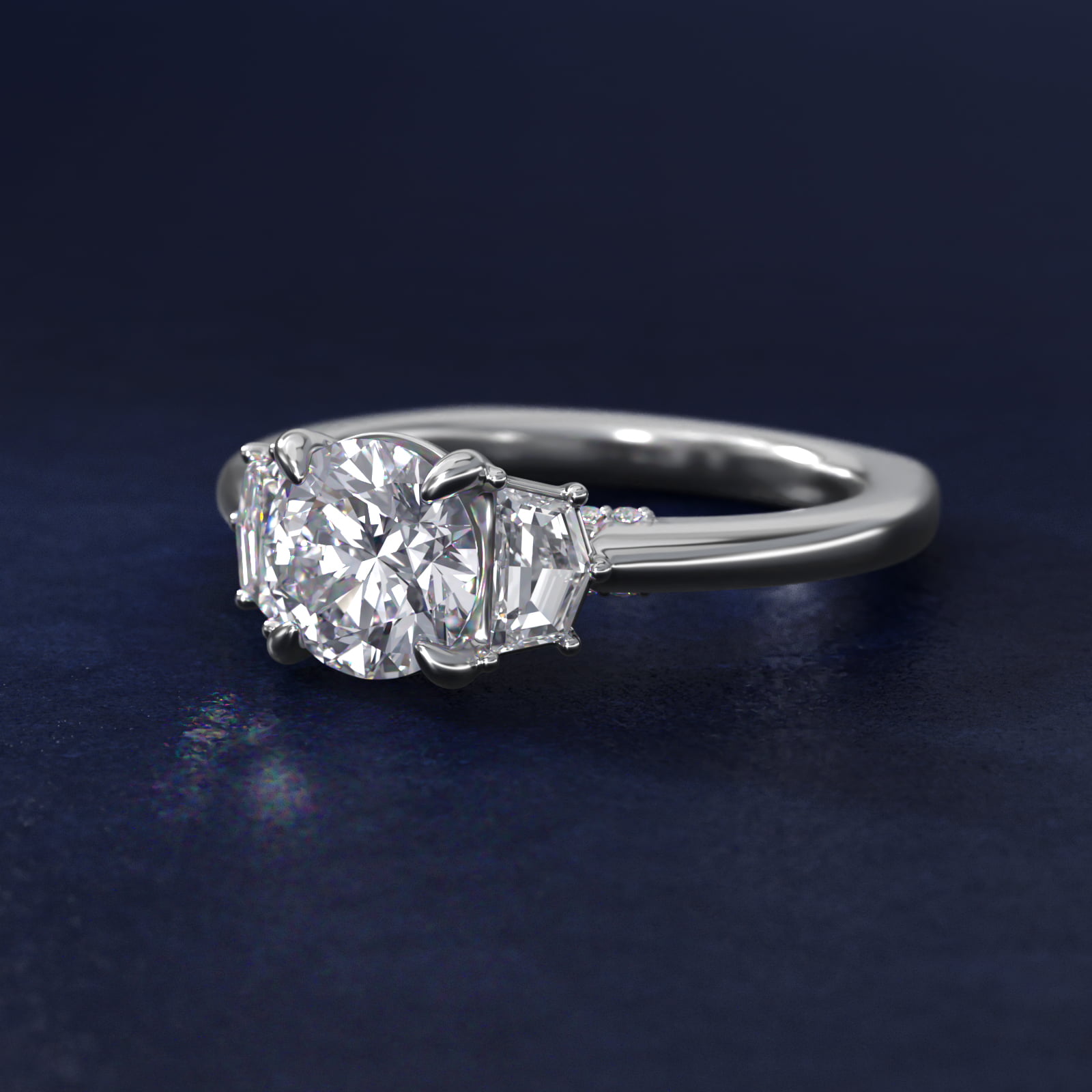 Bella Vaughan Cadillac Three Stone Engagement Ring in 14K White Gold (3/8 ct. tw.)