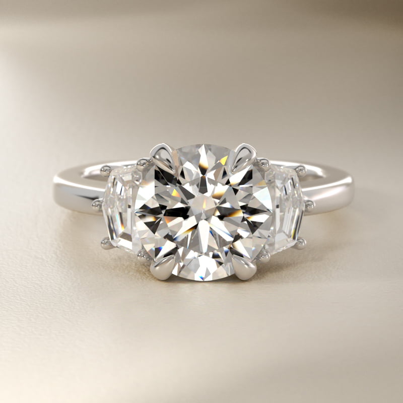 Bella Vaughan Cadillac Three Stone Engagement Ring in Platinum (5/8 ct. tw.)