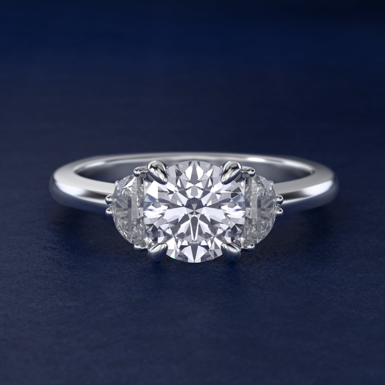 Bella Vaughan Moon Three Stone Engagement Ring in 14K White Gold (1/3 ct. tw.)