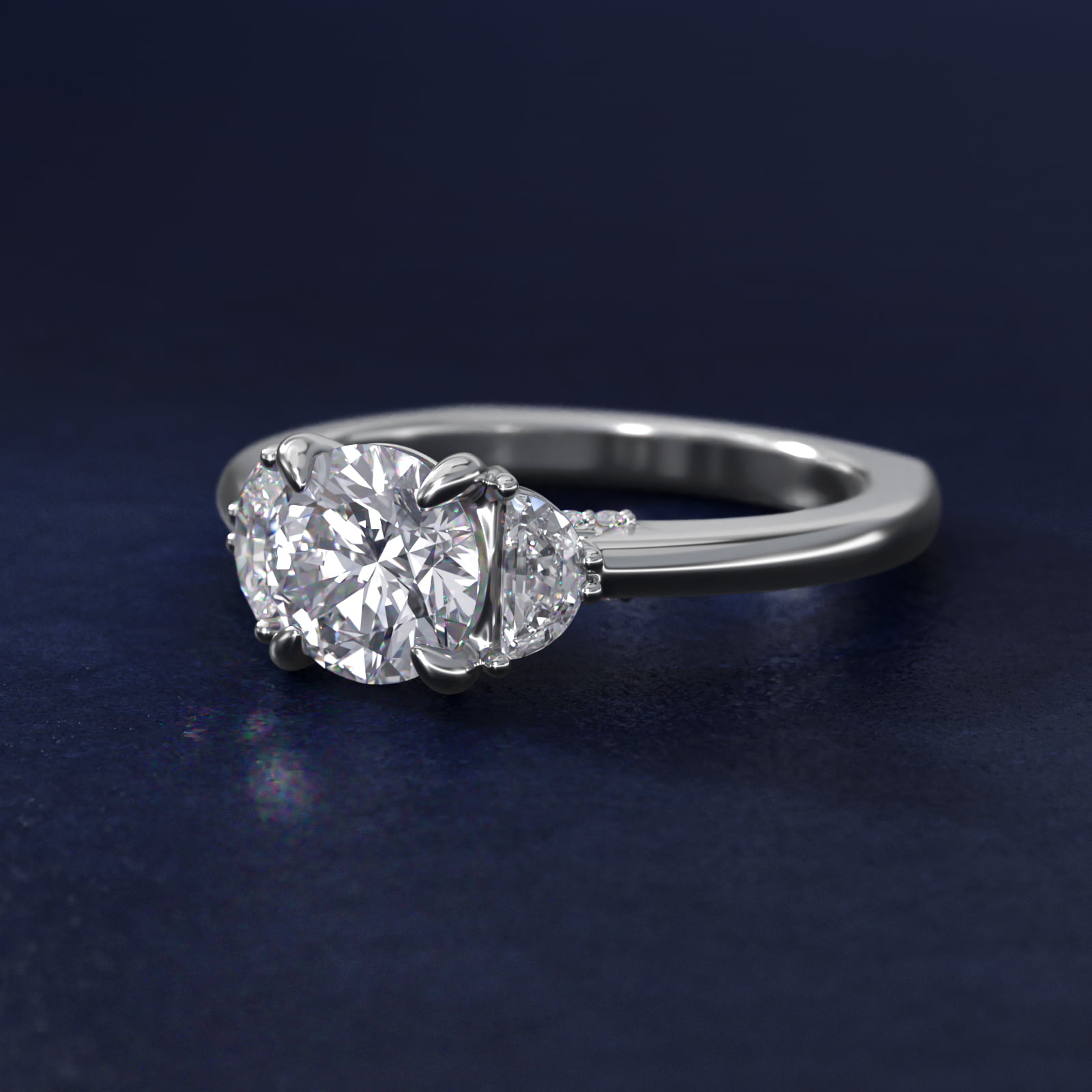 Bella Vaughan Moon Three Stone Engagement Ring in Platinum (1/3 ct. tw.)