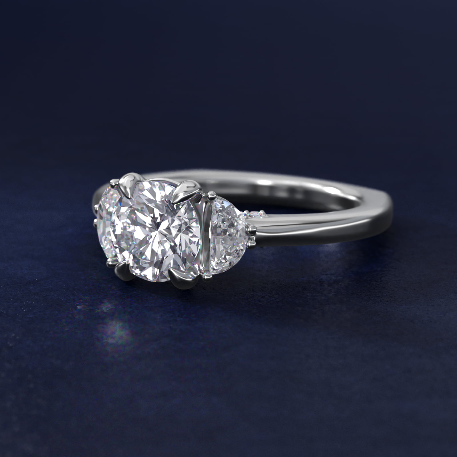 Bella Vaughan Moon Three Stone Engagement Ring in 18K White Gold (3/8 ct. tw.)