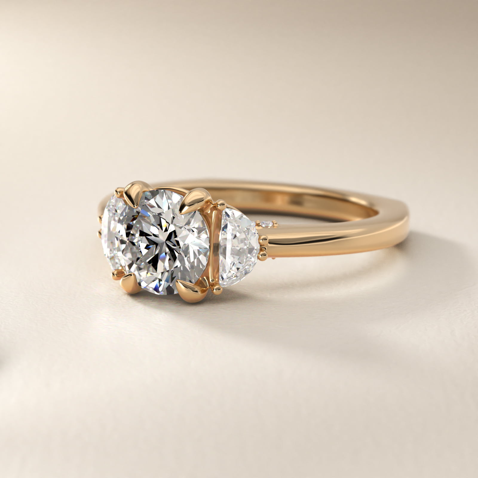 Bella Vaughan Moon Three Stone Engagement Ring in 14K Yellow Gold (3/8 ct. tw.)