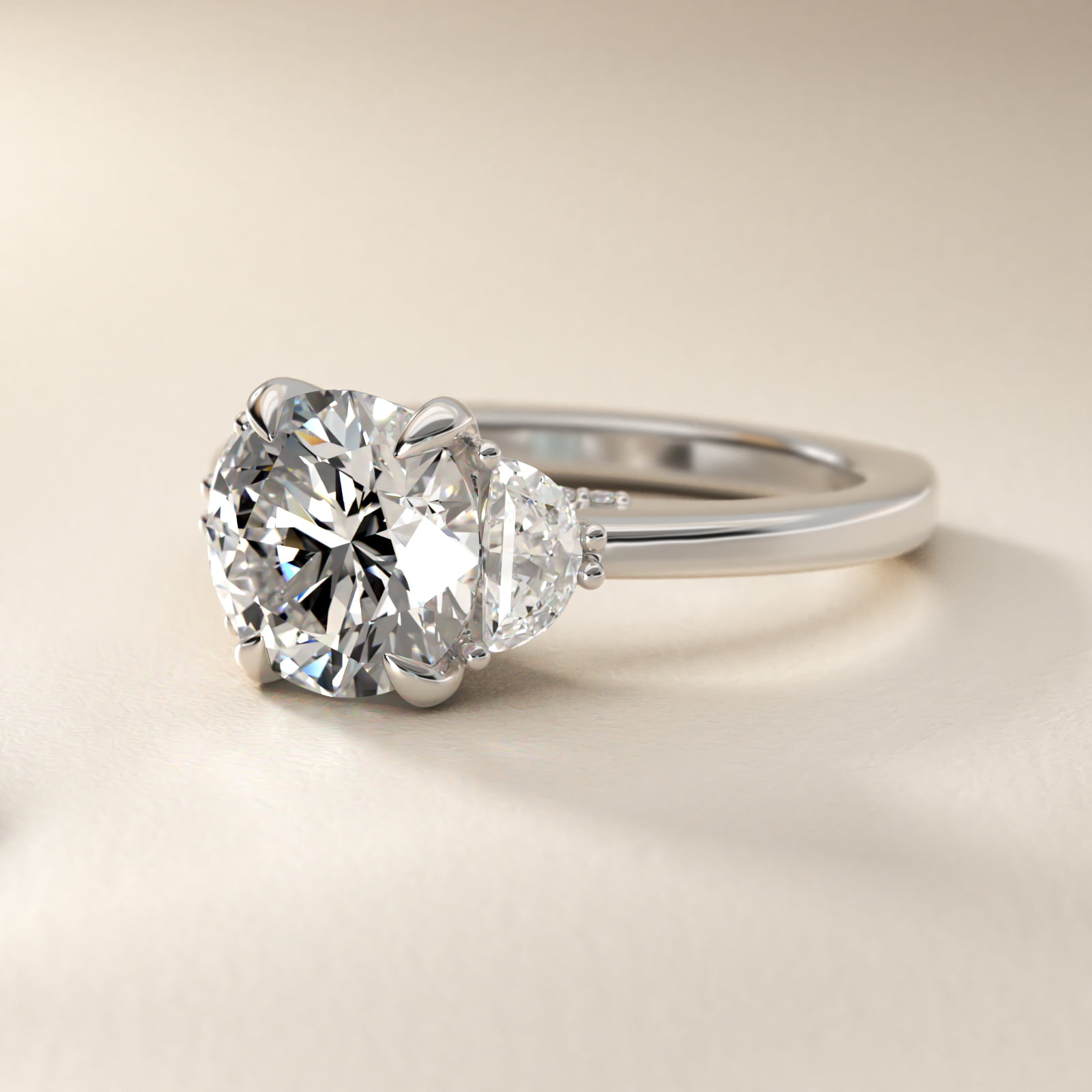 Bella Vaughan Moon Three Stone Engagement Ring in Platinum (3/8 ct. tw.)