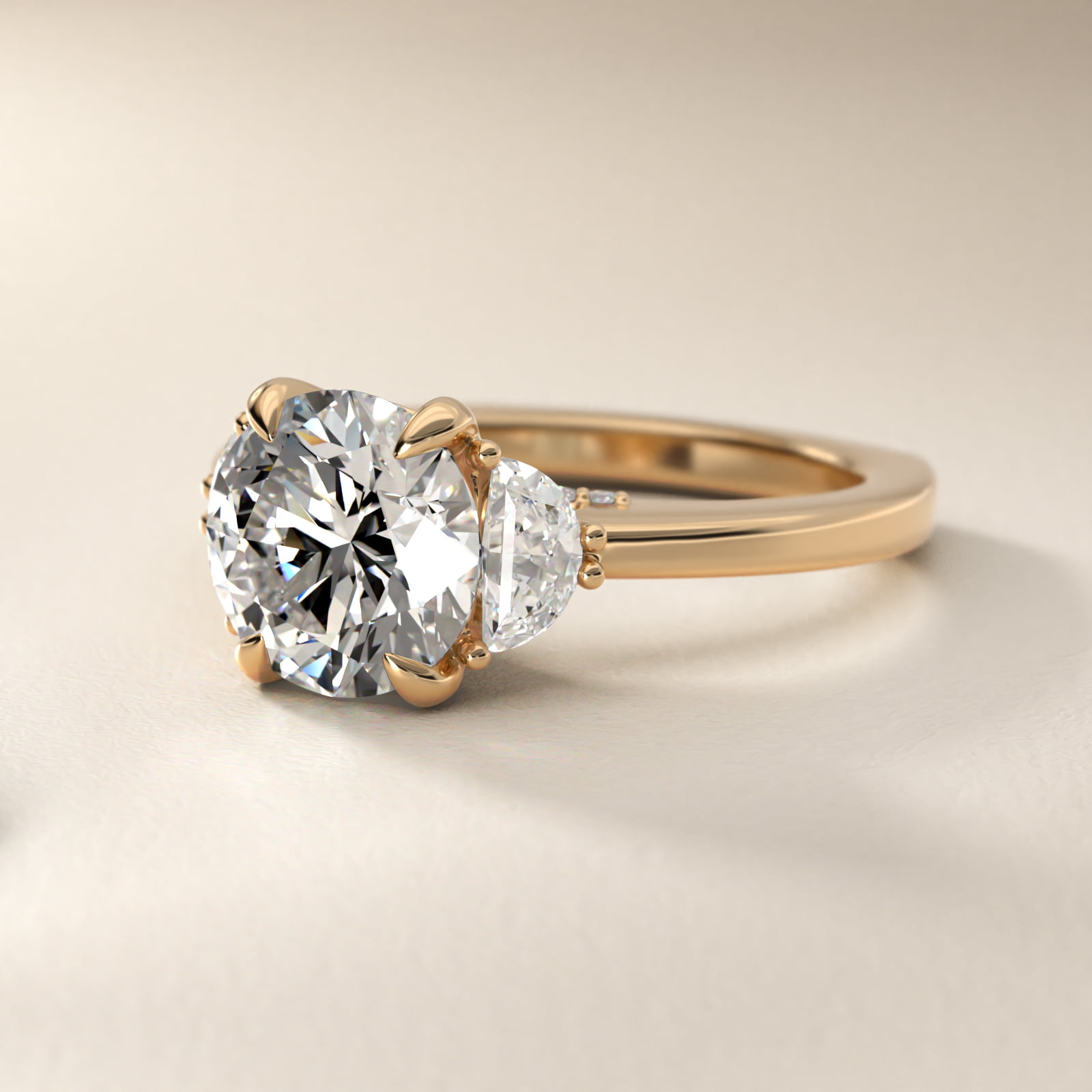 Bella Vaughan Moon Three Stone Engagement Ring in 14K Yellow Gold (3/8 ct. tw.)