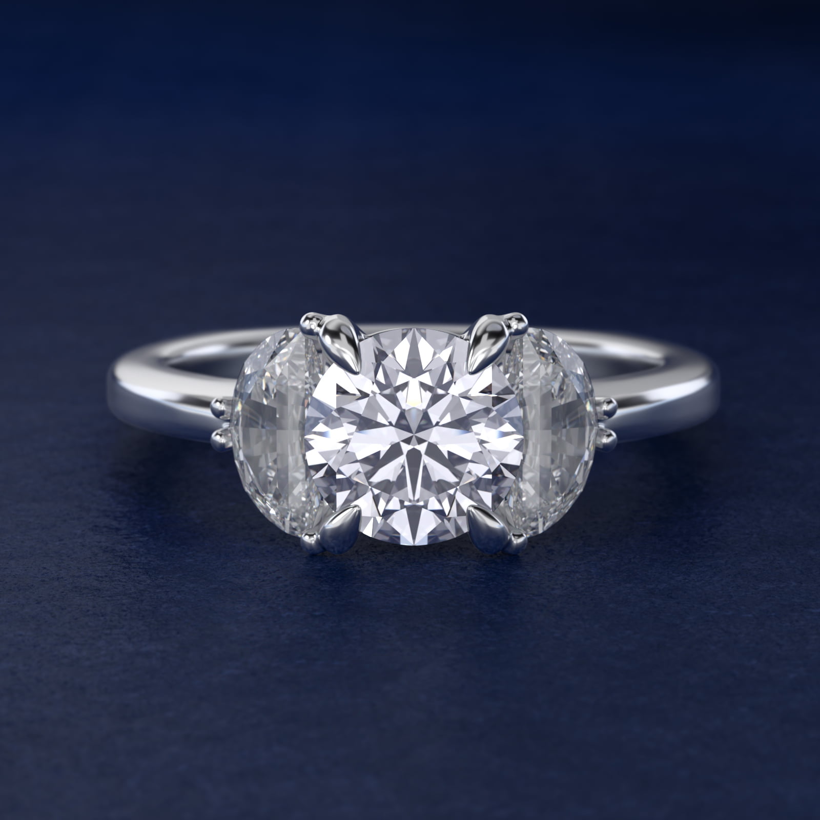 Moon Three Stone Engagement Ring in 18K White Gold (5/8 ct. tw.) By Bella Vaughan