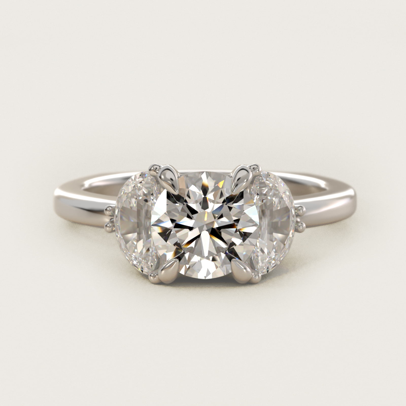 Moon Three Stone Engagement Ring in Platinum (5/8 ct. tw.) By Bella Vaughan