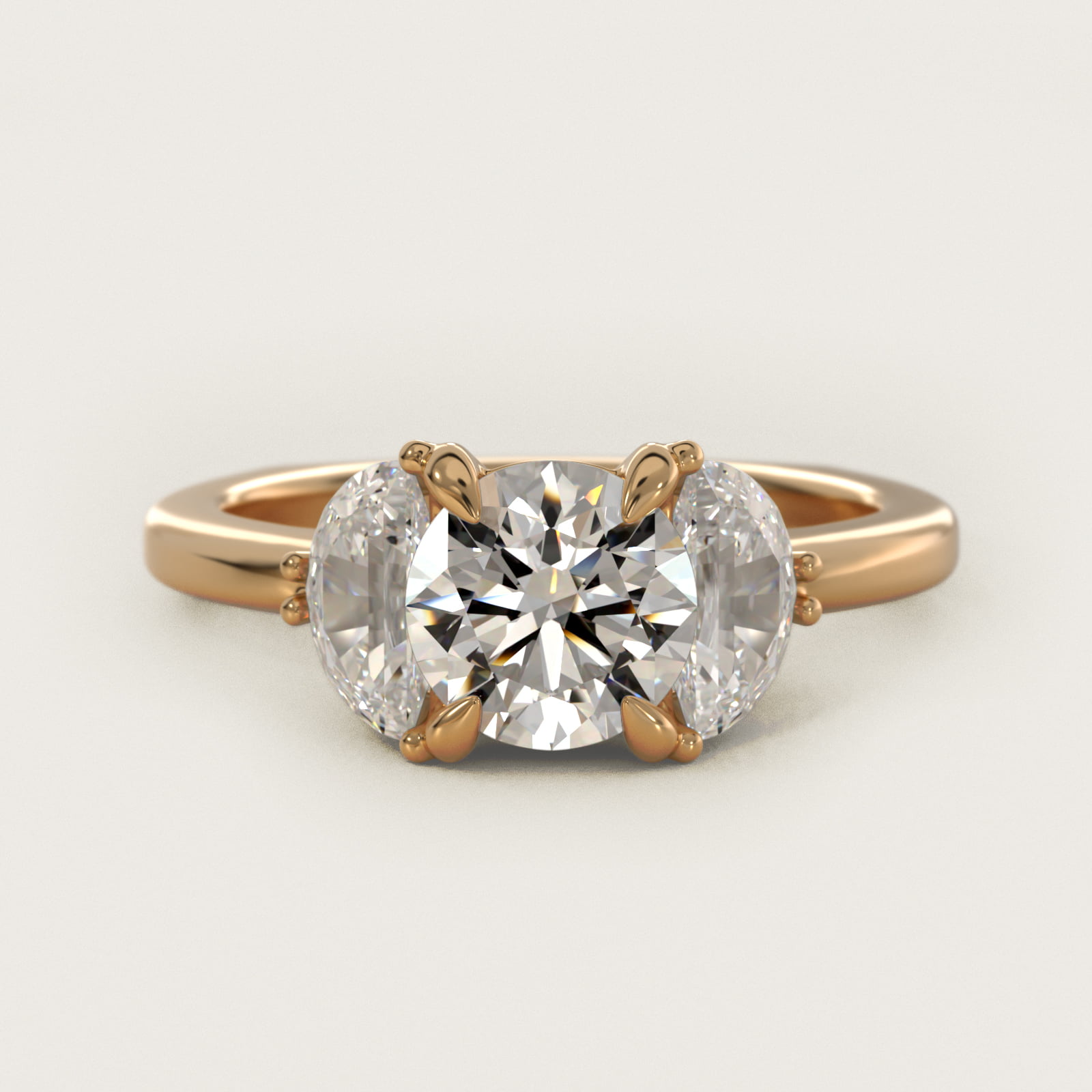 Moon Three Stone Engagement Ring in 14K Yellow Gold (5/8 ct. tw.) By Bella Vaughan