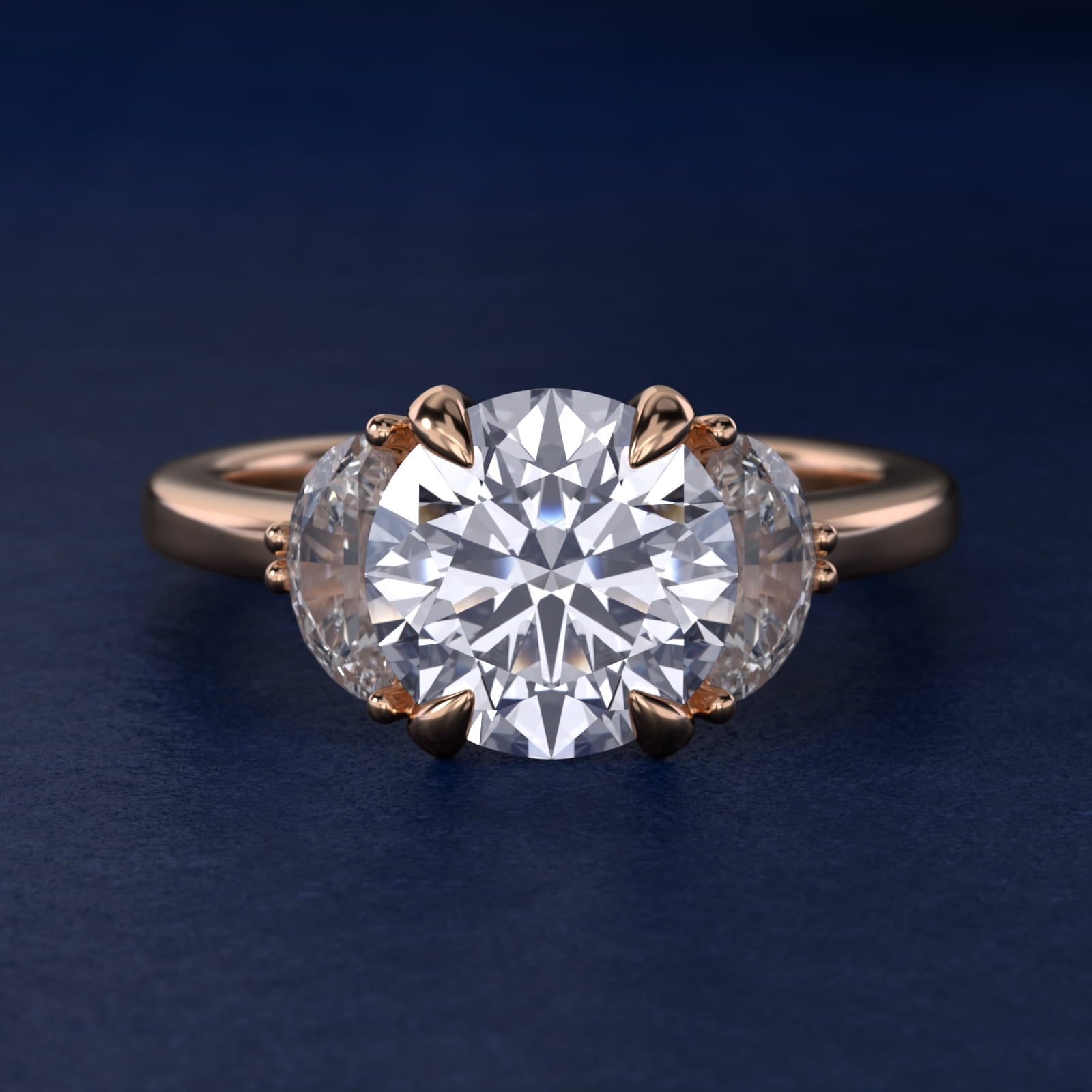 Bella Vaughan Moon Three Stone Engagement Ring in 14k Rose Gold (5/8 ct. tw.)