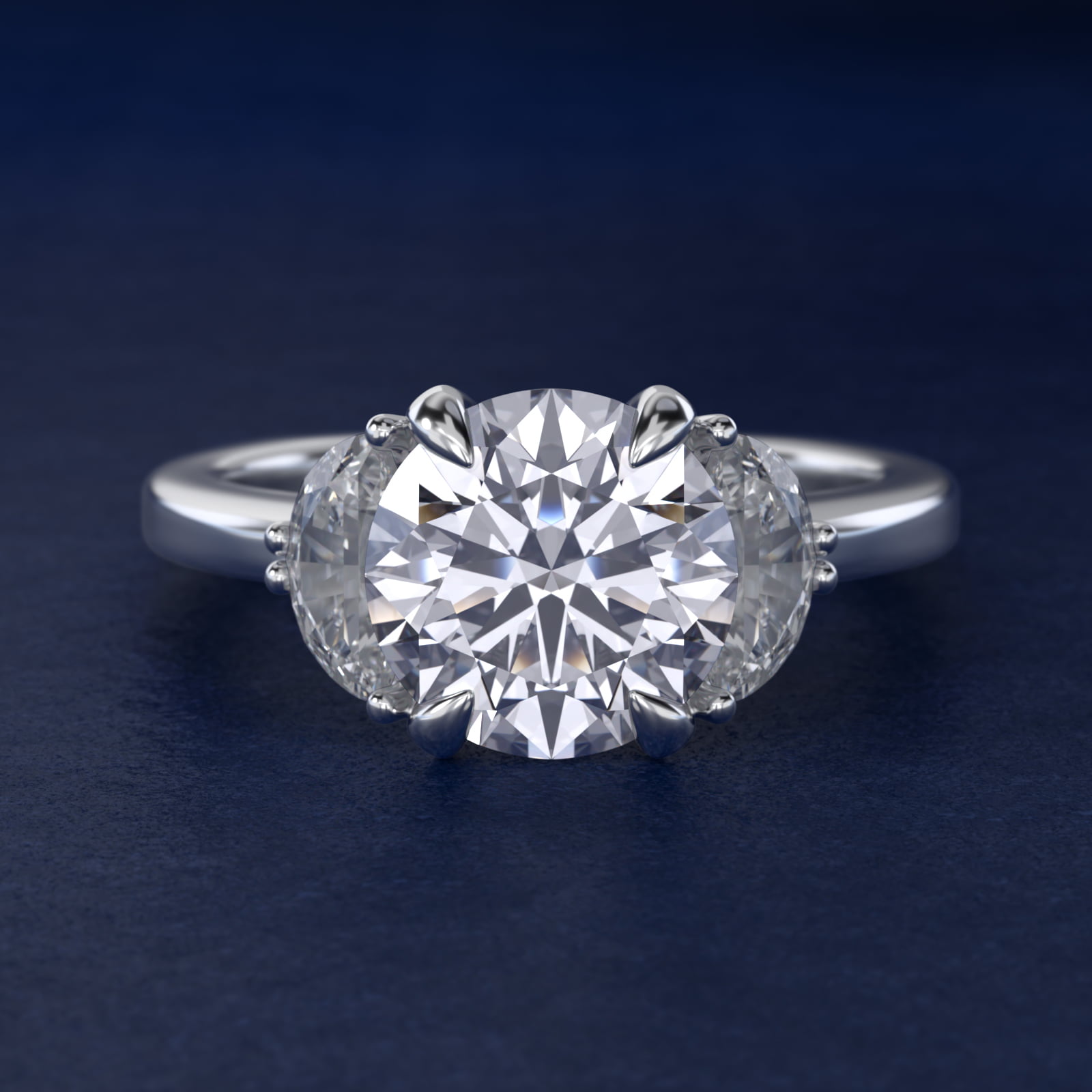 Bella Vaughan Moon Three Stone Engagement Ring in 18K White Gold (5/8 ct. tw.)