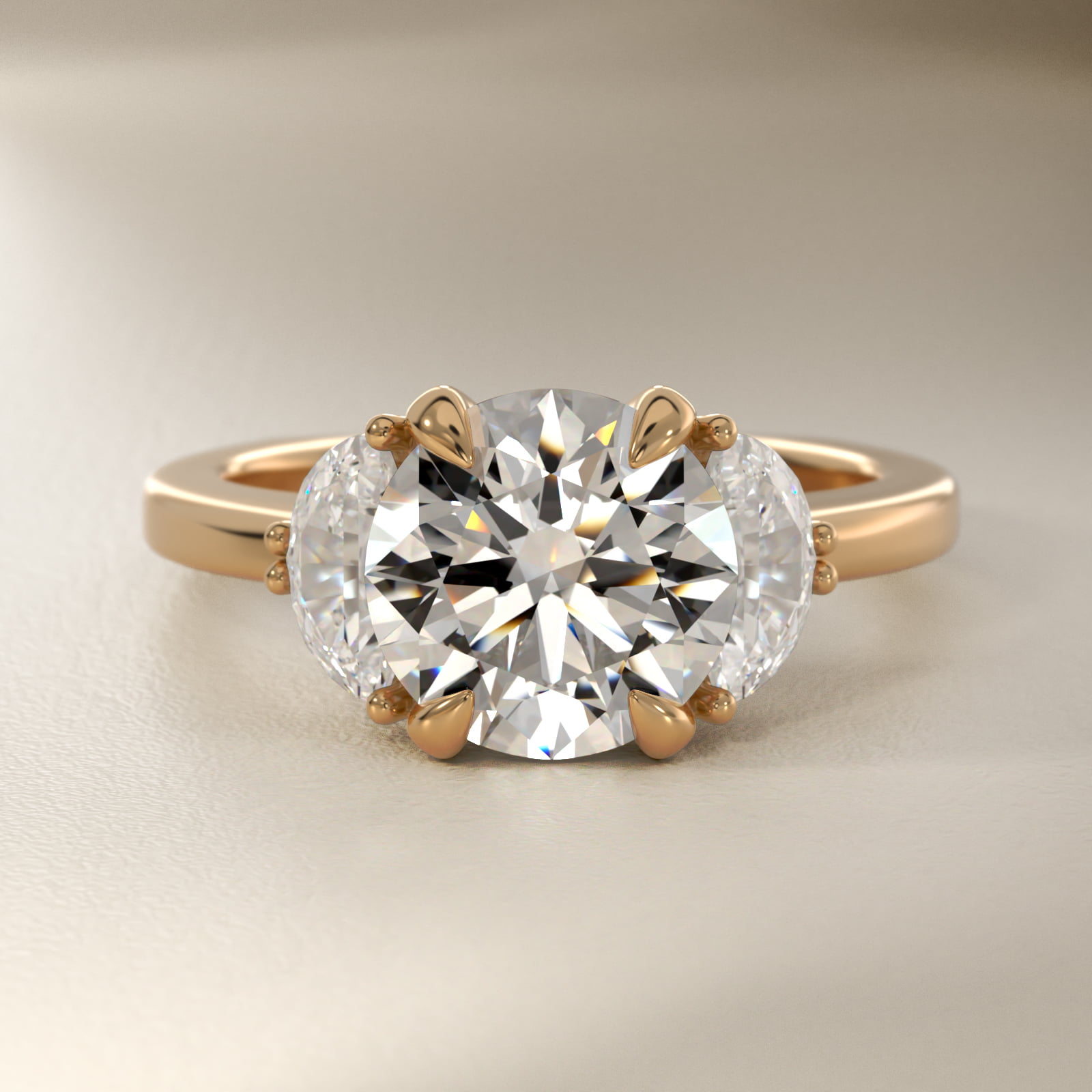Bella Vaughan Moon Three Stone Engagement Ring in 14K Yellow Gold (5/8 ct. tw.)
