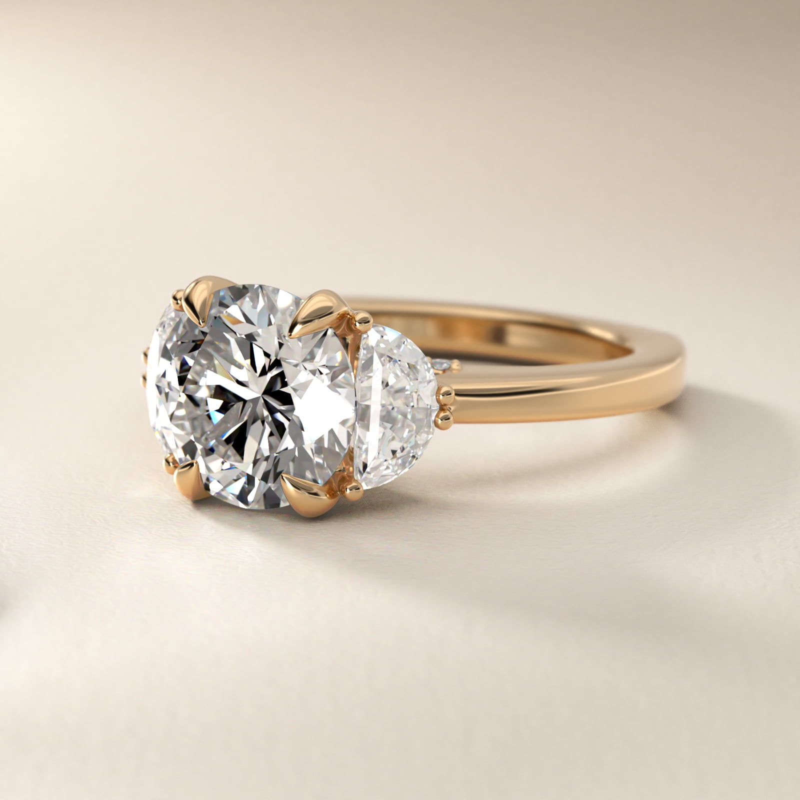 Bella Vaughan Moon Three Stone Engagement Ring in 18k Yellow Gold (5/8 ct. tw.)