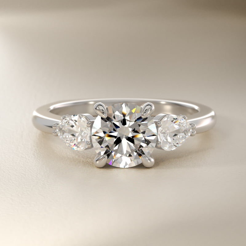 Bella Vaughan Pear Three Stone Engagement Ring in Platinum (5/8 ct. tw.)