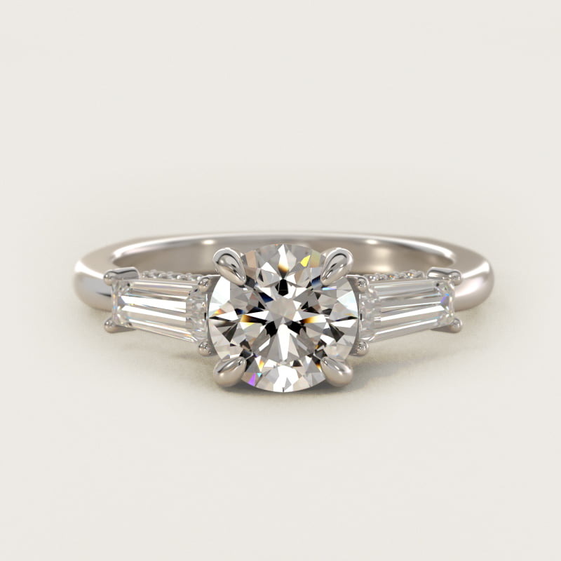Bella Vaughan Tapered Baguette Three Stone Engagement Ring in 14K White Gold (1/2 ct. tw.)