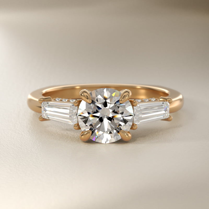 Bella Vaughan Tapered Baguette Three Stone Engagement Ring in 18k Yellow Gold (1/2 ct. tw.)