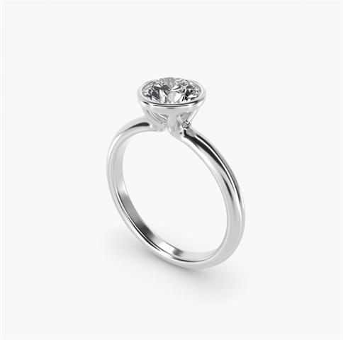 Bezel Solitaire setting in 14k white gold