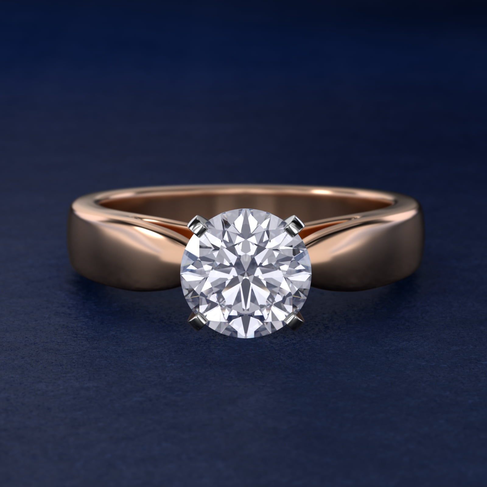 Rounded Cathedral Solitaire Engagement Ring In 14K Rose Gold By James Allen