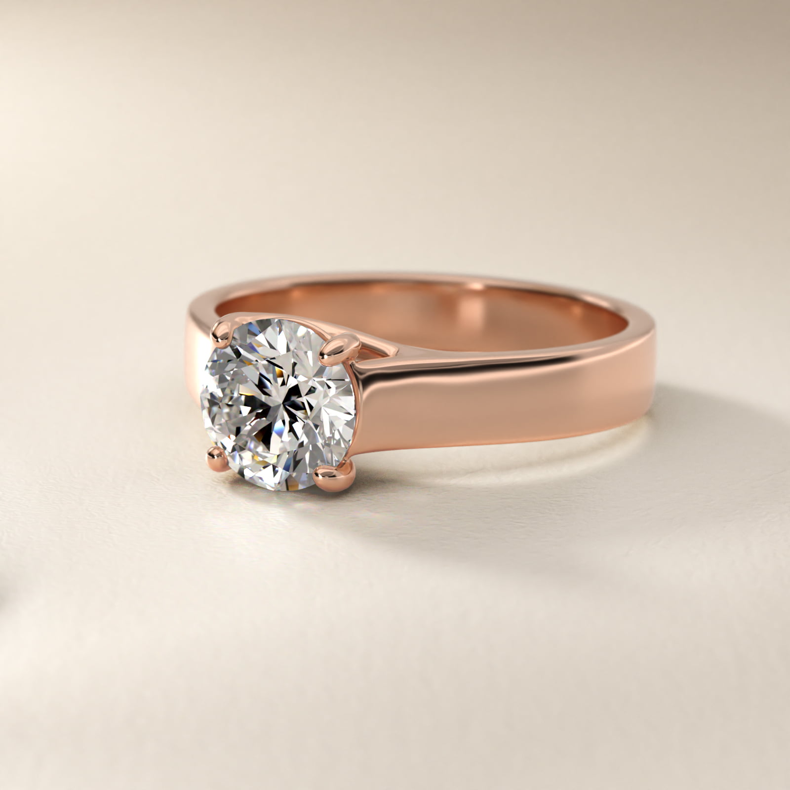Cross Prong Solitaire Engagement Ring In 14K Rose Gold By James Allen