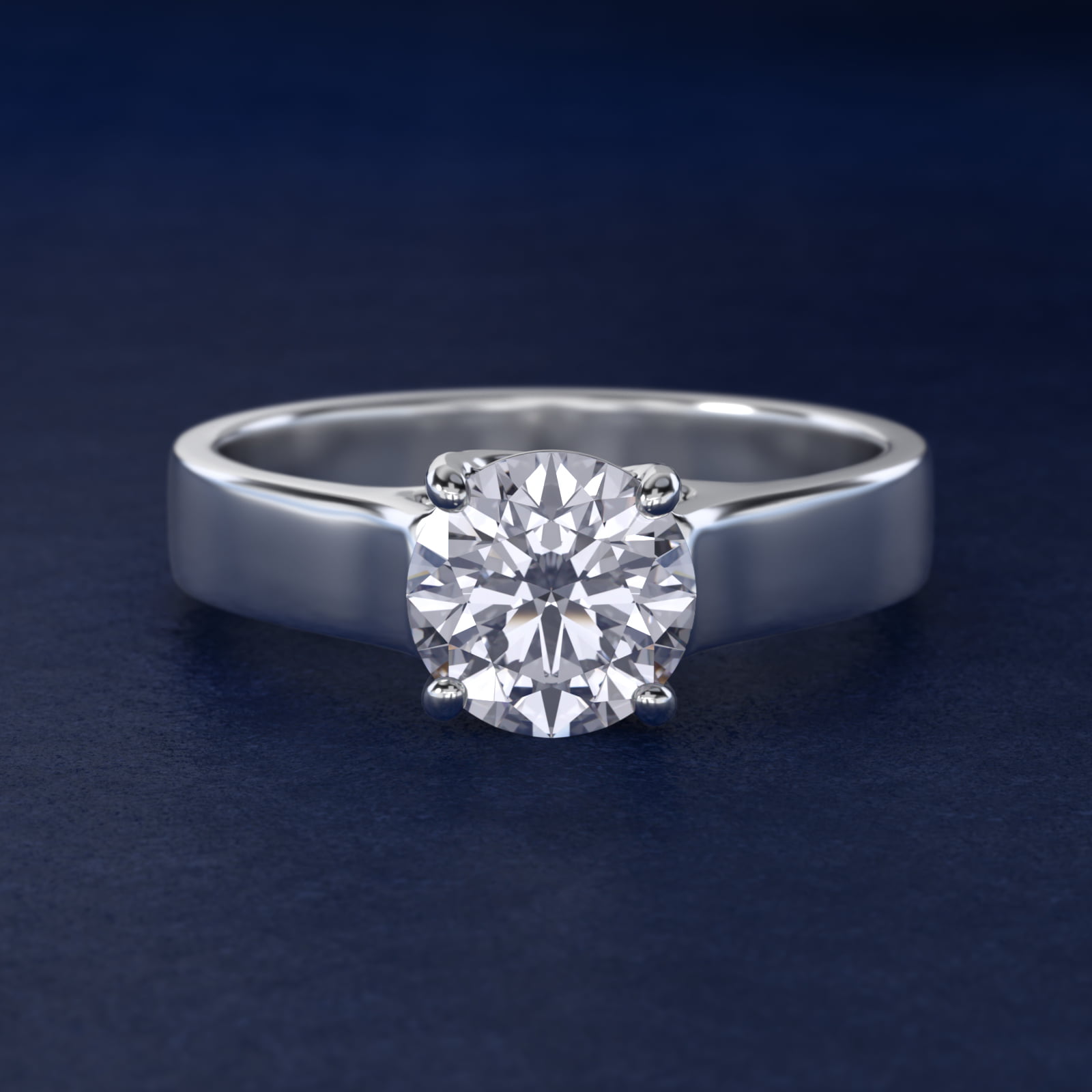Cross Prong Solitaire Engagement Ring In 14K White Gold By James Allen