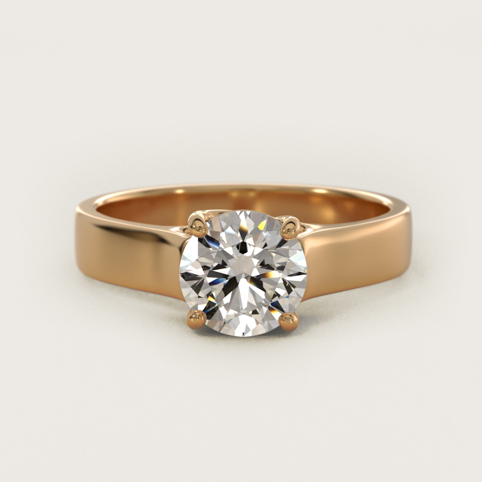 Cross Prong Solitaire Engagement Ring In 14K Yellow Gold By James Allen