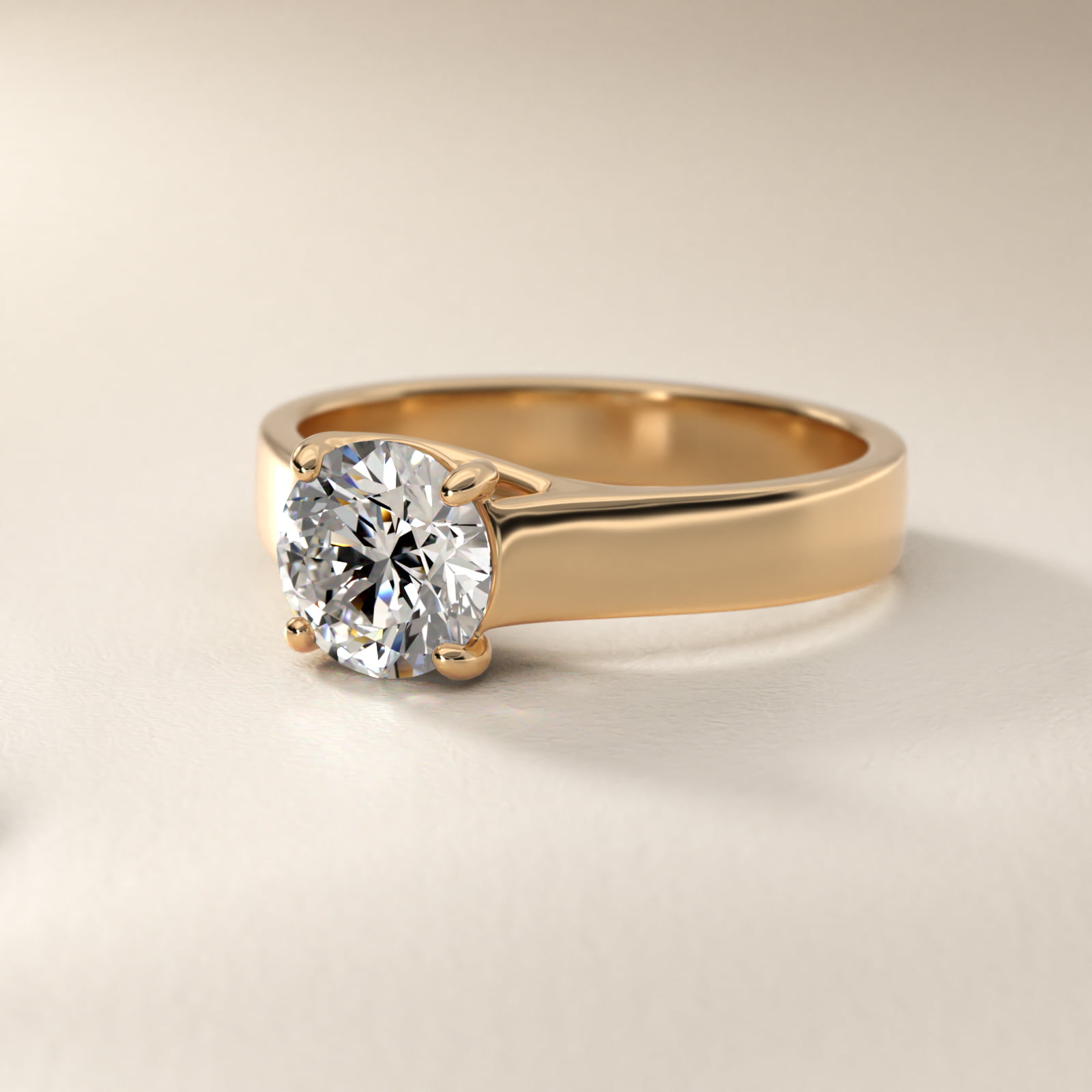 Cross Prong Solitaire Engagement Ring In 18K Yellow Gold By James Allen