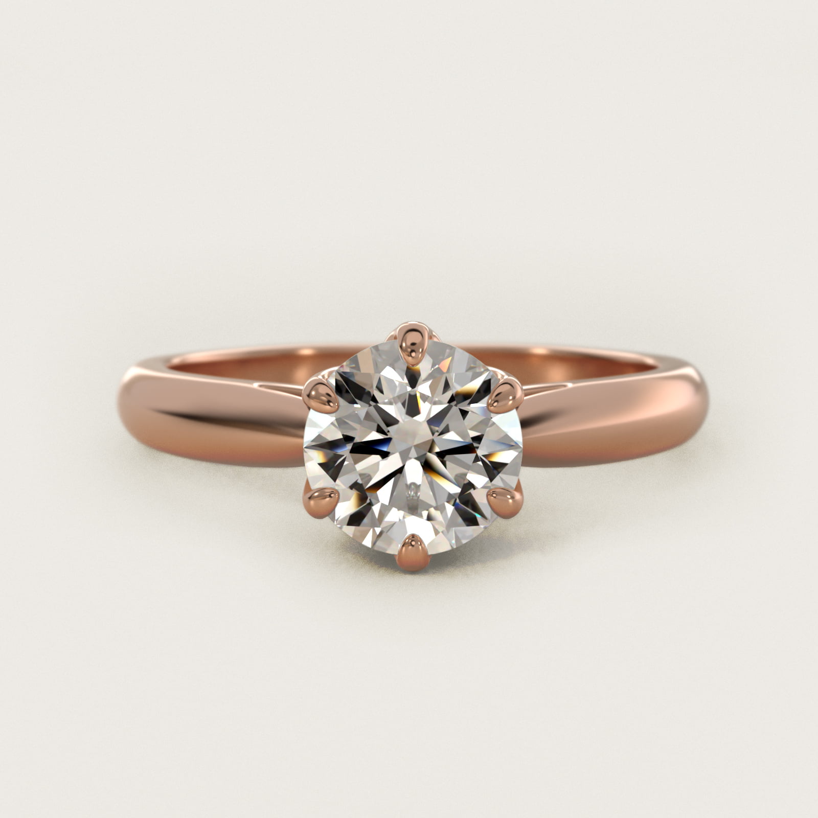 Modern Tulip Solitaire Engagement Ring In 14K Rose Gold