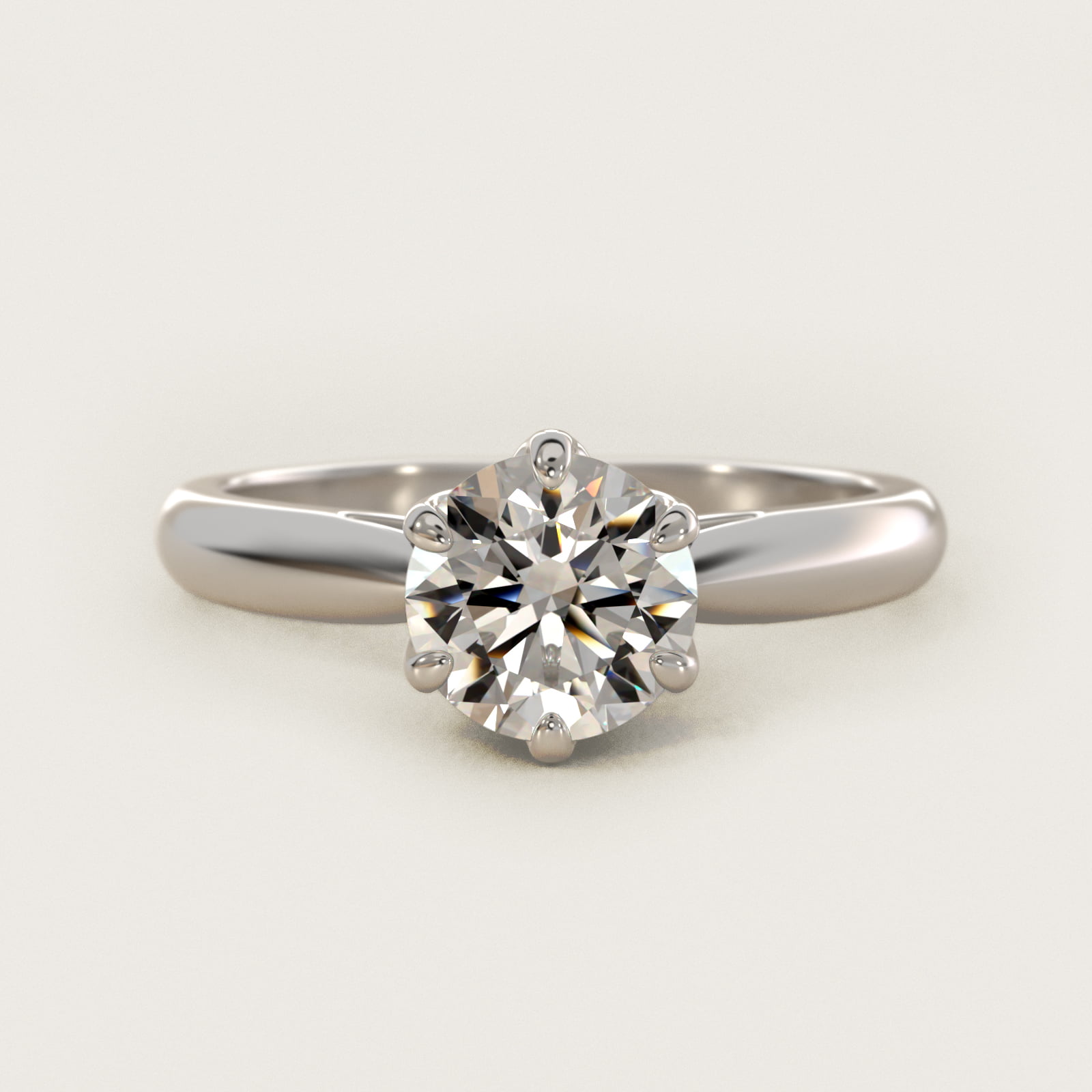 Modern Tulip Solitaire Engagement Ring In Platinum